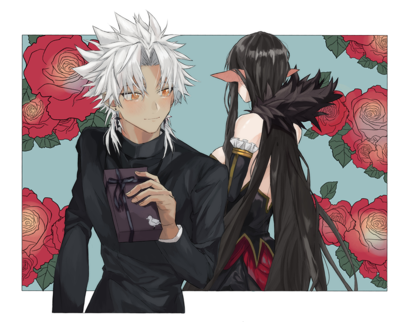 Fate Series FGO Fate Apocrypha Couple Anime Boys Anime Girls Pointed Ears 2D Anime Bare Shoulders Bl 1404x1115