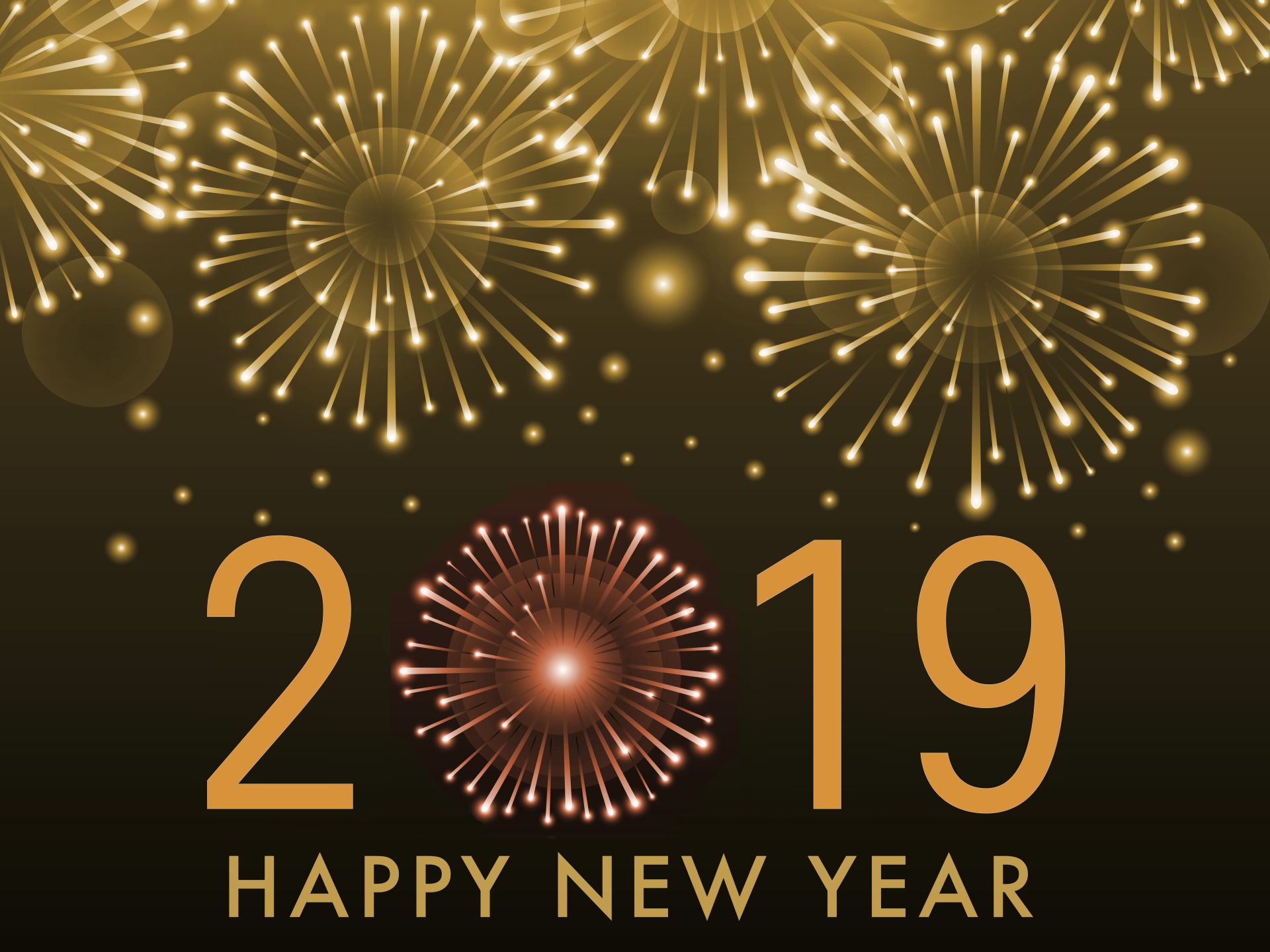 Fireworks Happy New Year New Year 2019 1920x1440