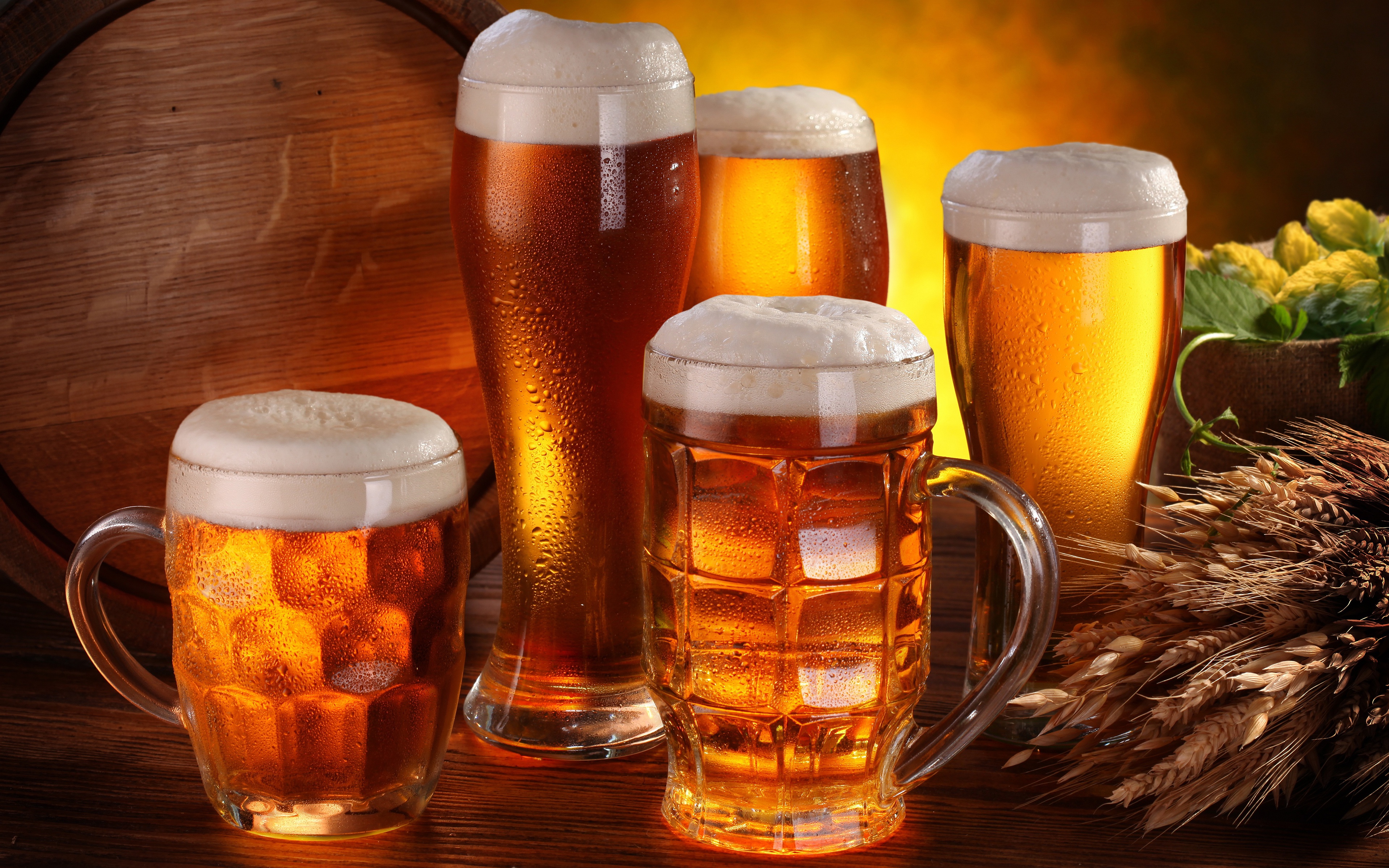 Alcohol Beer Glass 3840x2400