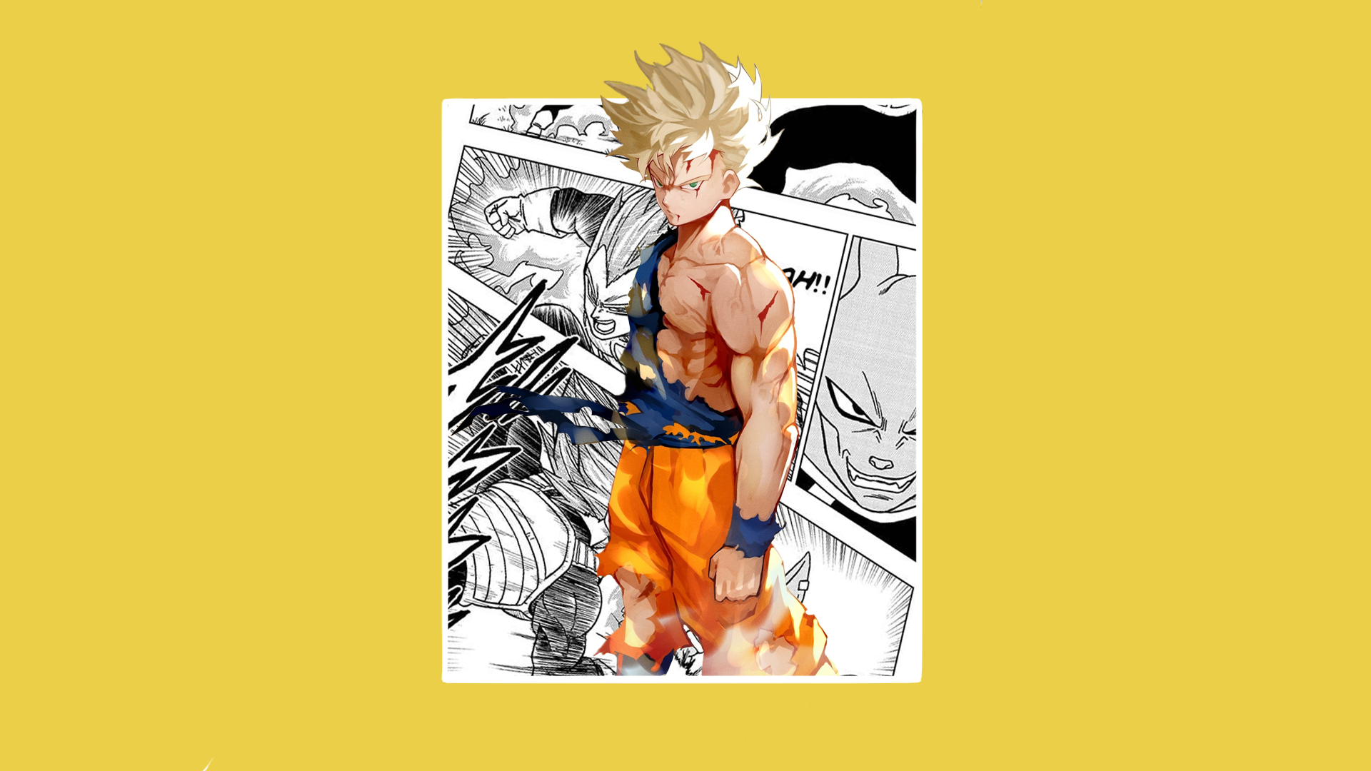 Dragon Ball Son Goku Manga Anime Minimalism Simple Background Picture In Picture Anime Boys Https Ww 1920x1080