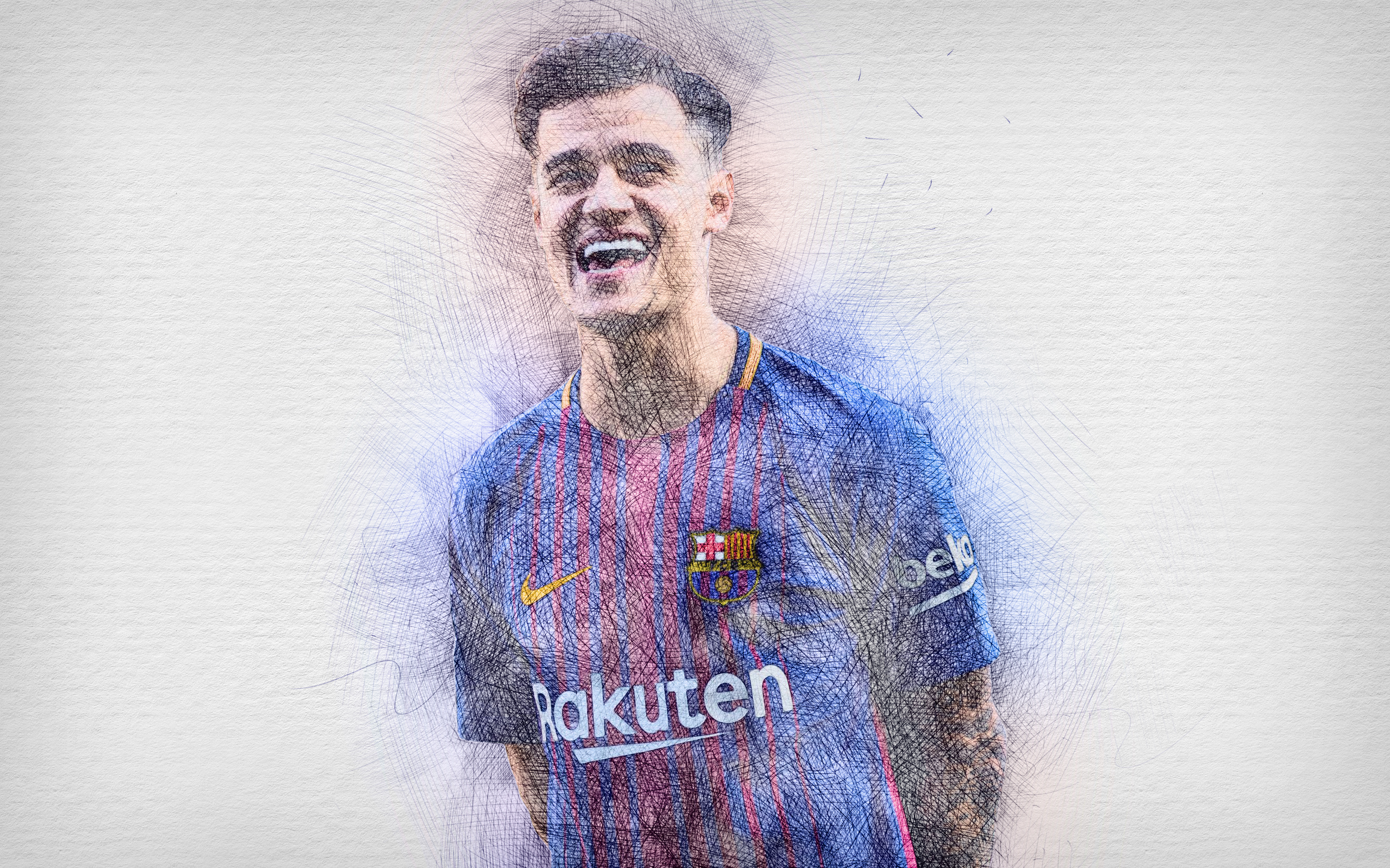 Brazilian Fc Barcelona Philippe Coutinho Soccer 3840x2400