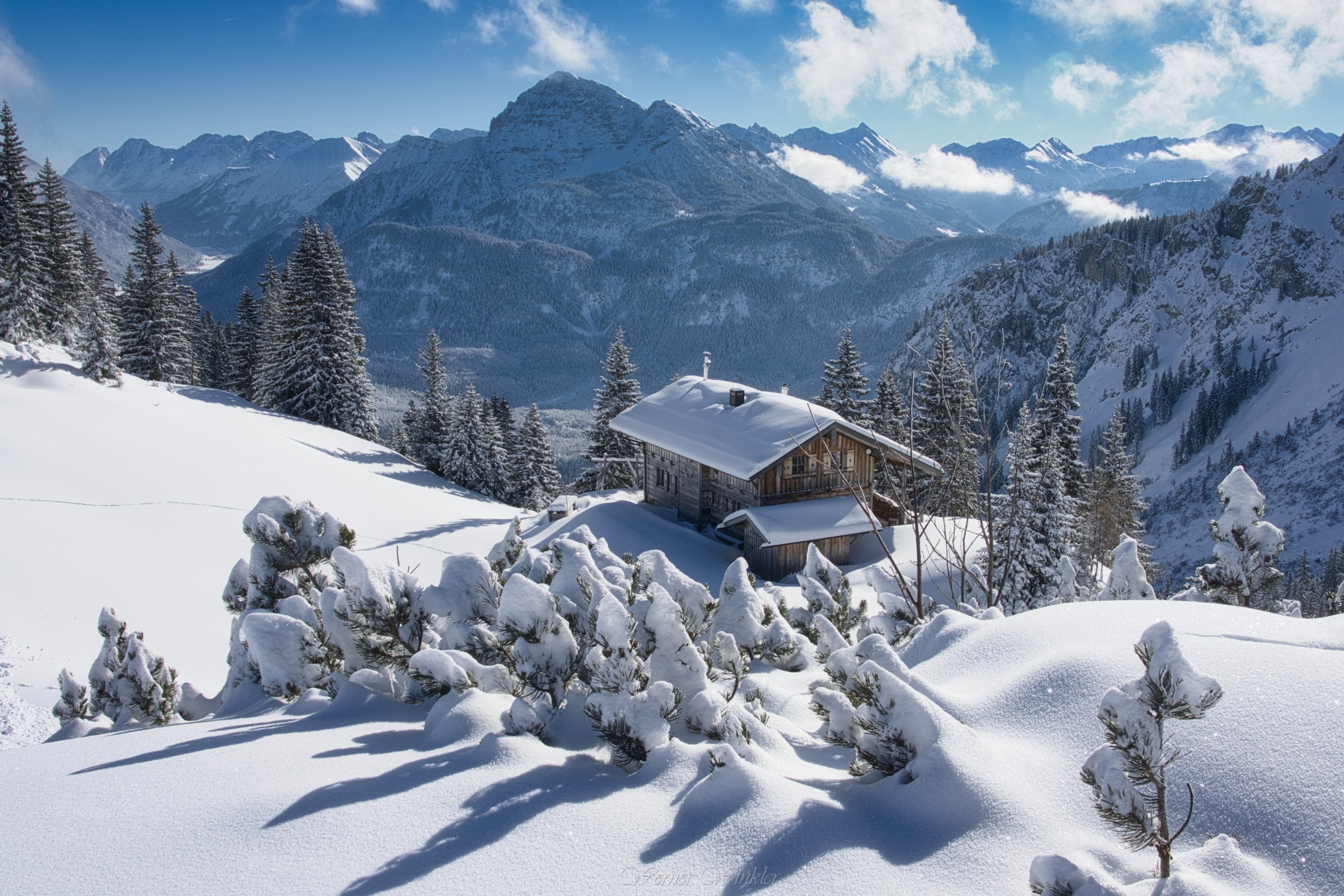 Австрия горы в Австрии Альпы зимой