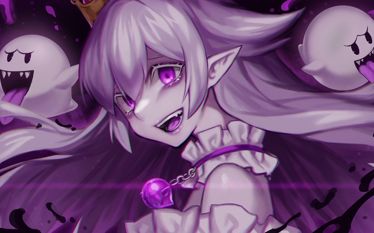 Anime Anime Girls Pink Hair Pink Eyes Crown Dress Elf Ears Smiling Choker Booette 1280x800