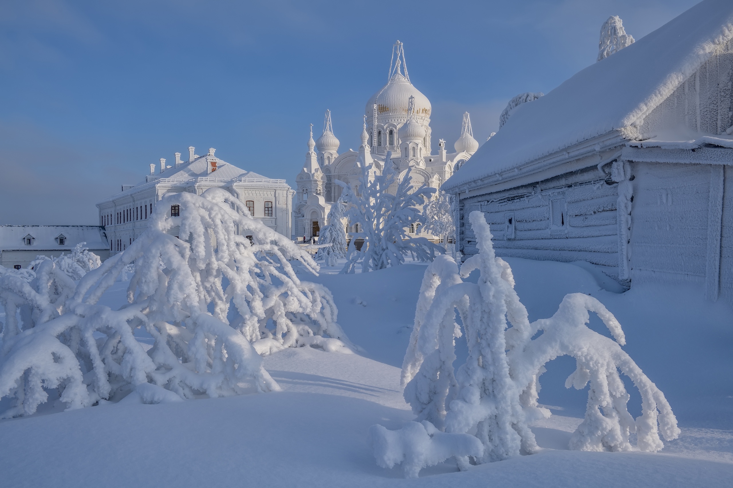 Ural Winter Cold Building Snow Ice Russia Monastery Monastery Belogorsky Outdoors 2560x1707