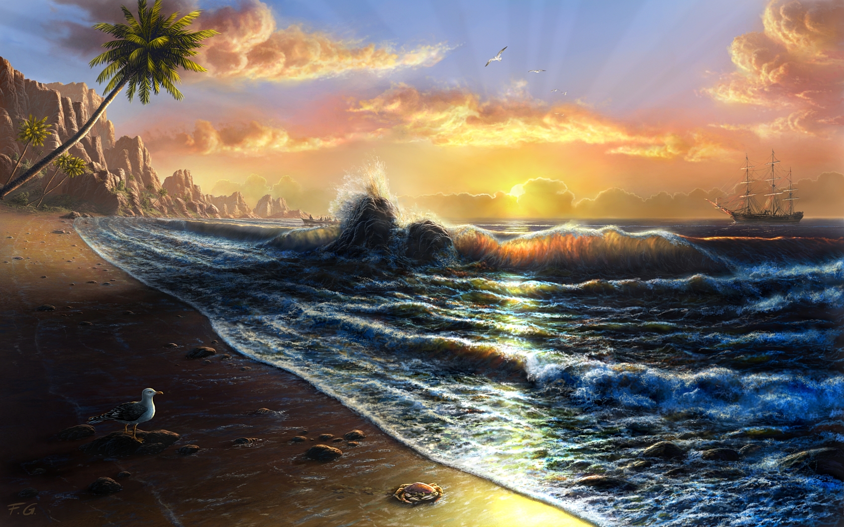 Artistic Seascape 1680x1050