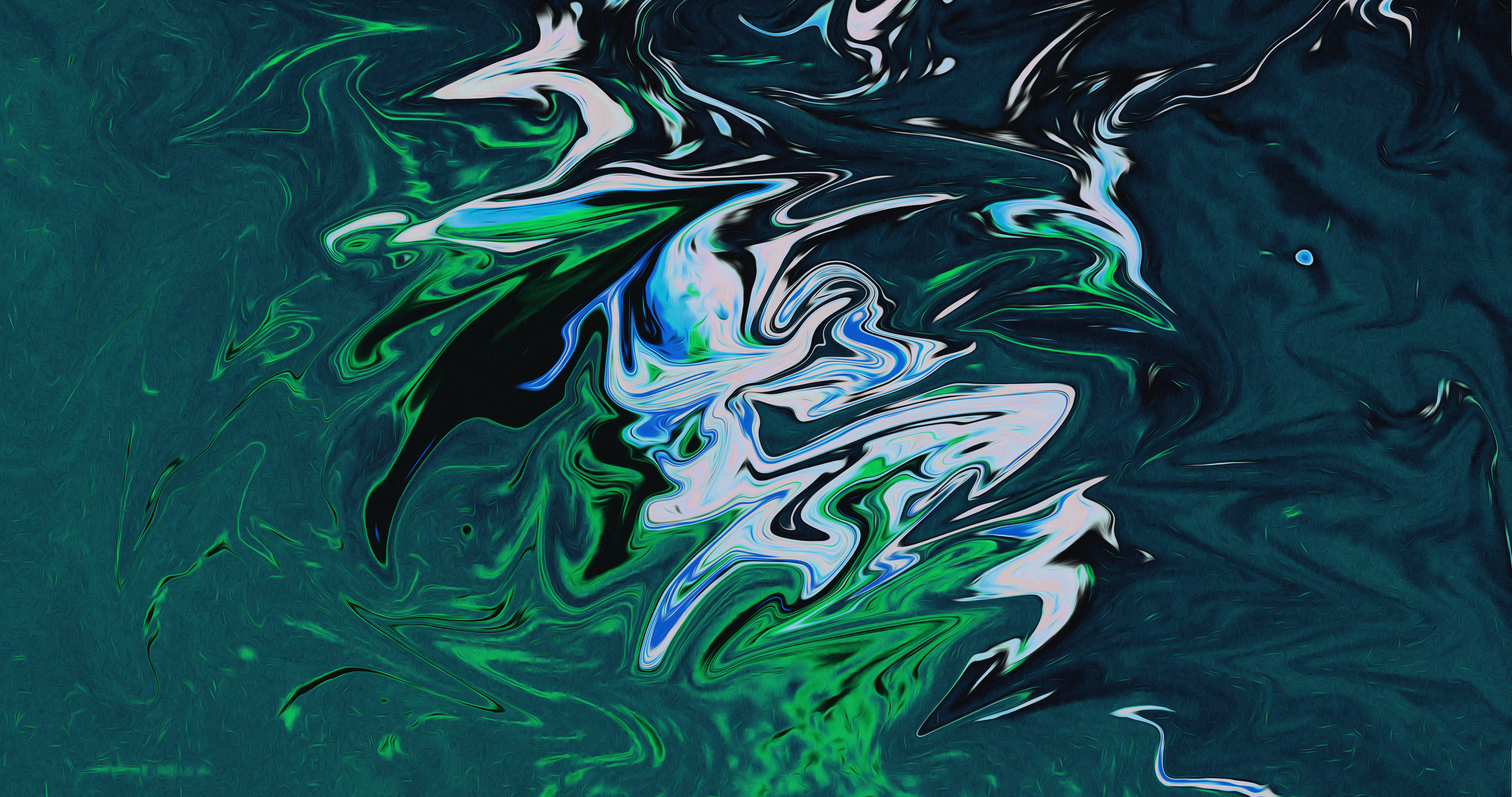 Abstract Fluid Liquid Interference Dark Green Colorful Artwork Digital Art Paint Brushes Oil Paintin 8192x4320