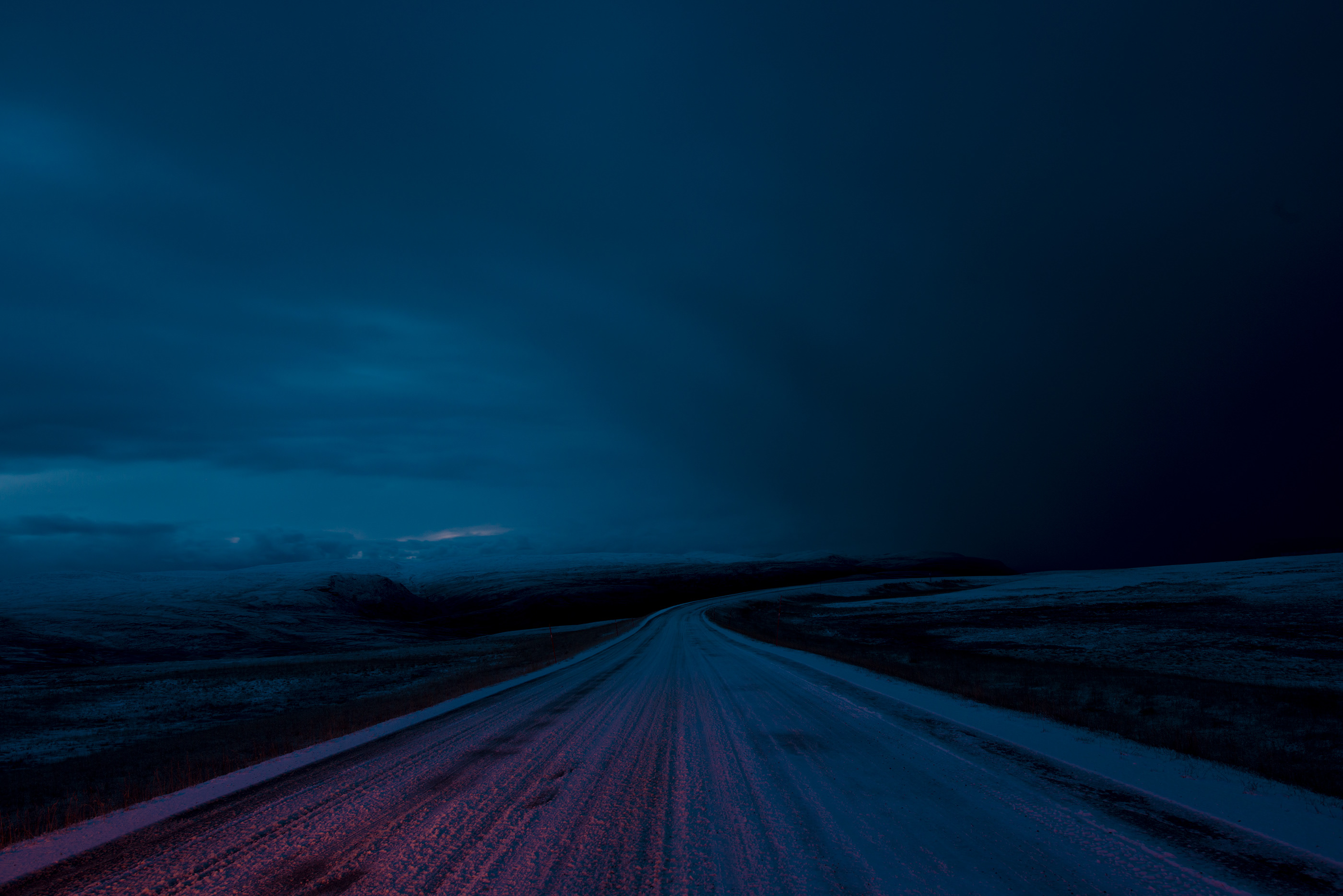Landscape Night Road Sky Dark 2800x1869