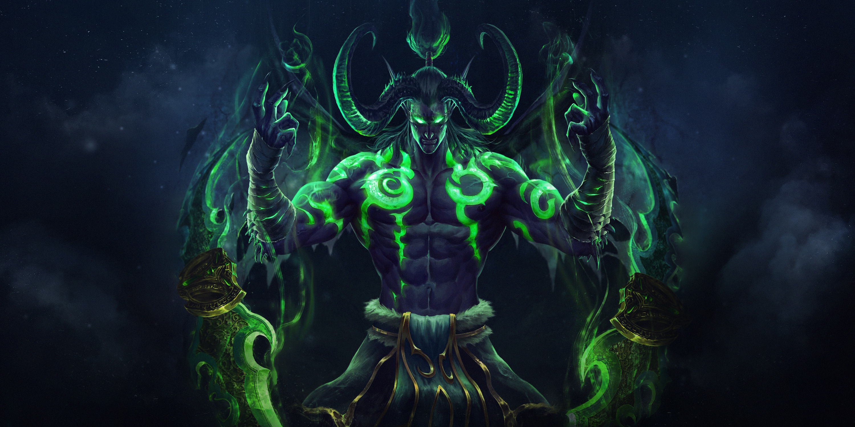 Demon Illidan Stormrage Night Elf World Of Warcraft 3000x1500