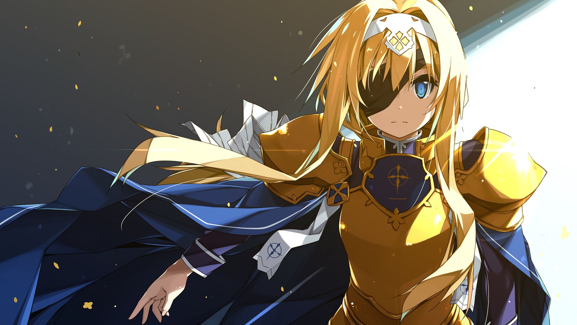 Anime Girls Shikei Sword Art Online Sword Art Online Alicization Alice Zuberg Armor Blonde Blue Eyes 1920x1080