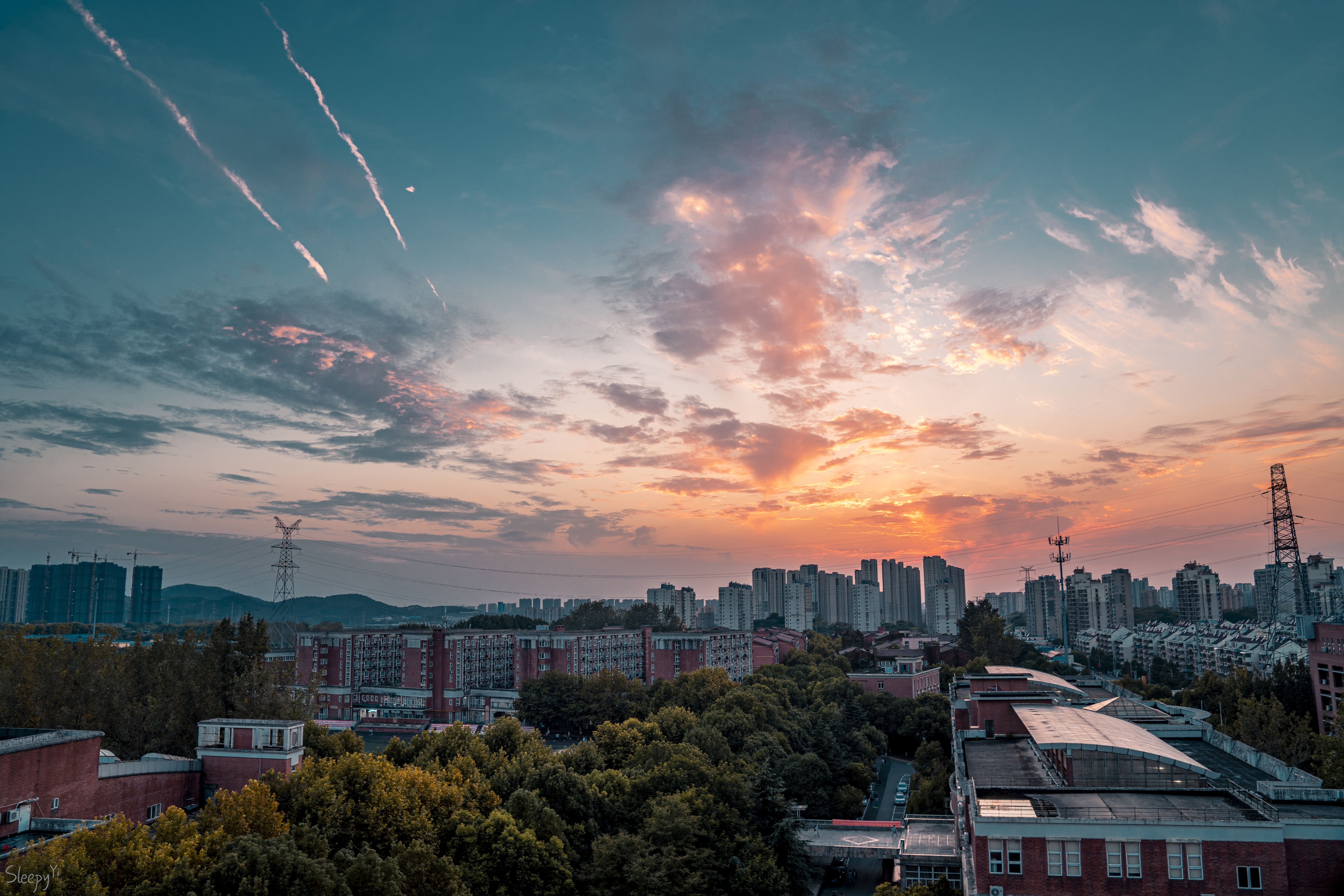 Nanjing City Sunset Sky 6000x4000