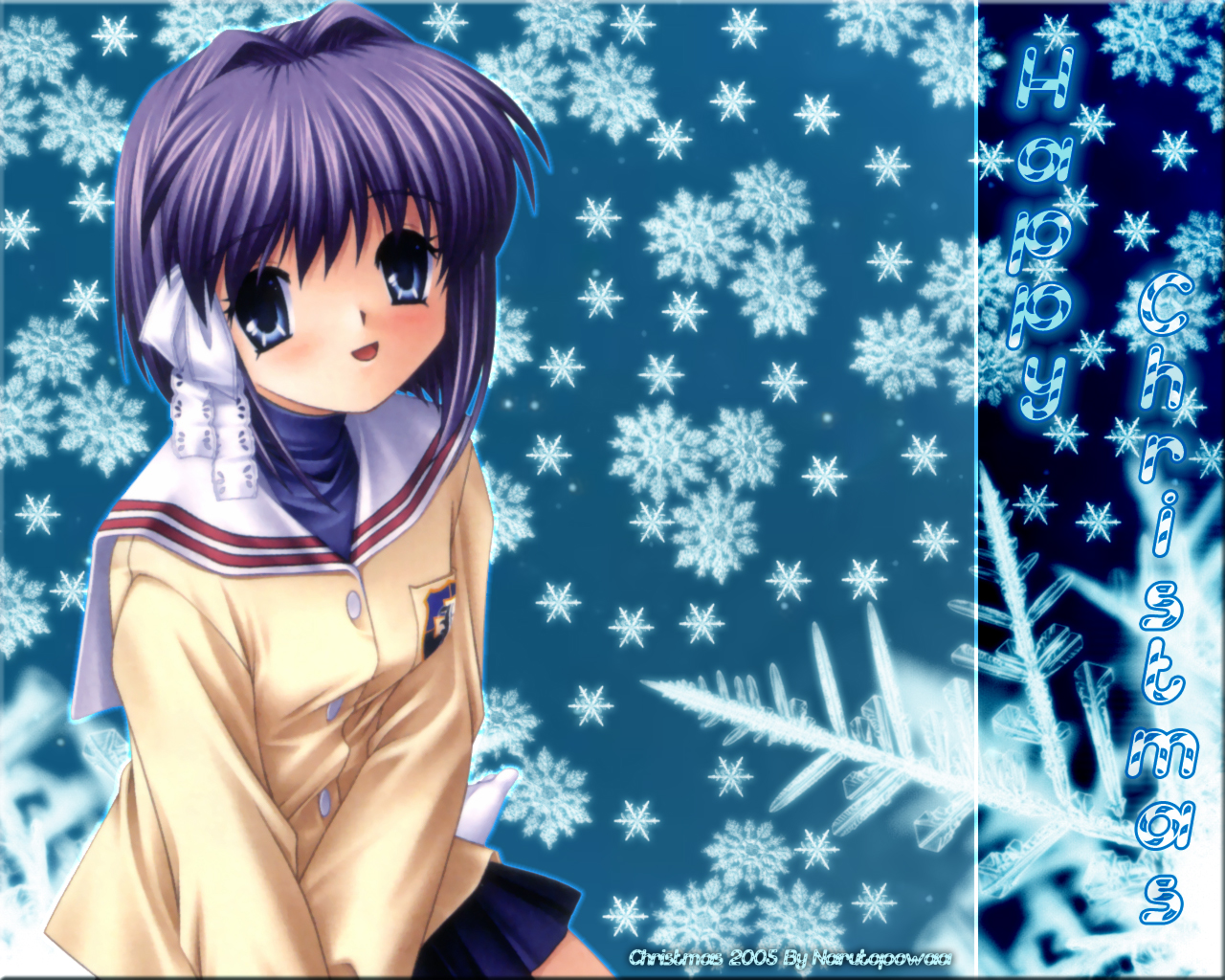 Christmas Clannad Ryou Fujibayashi 1280x1024