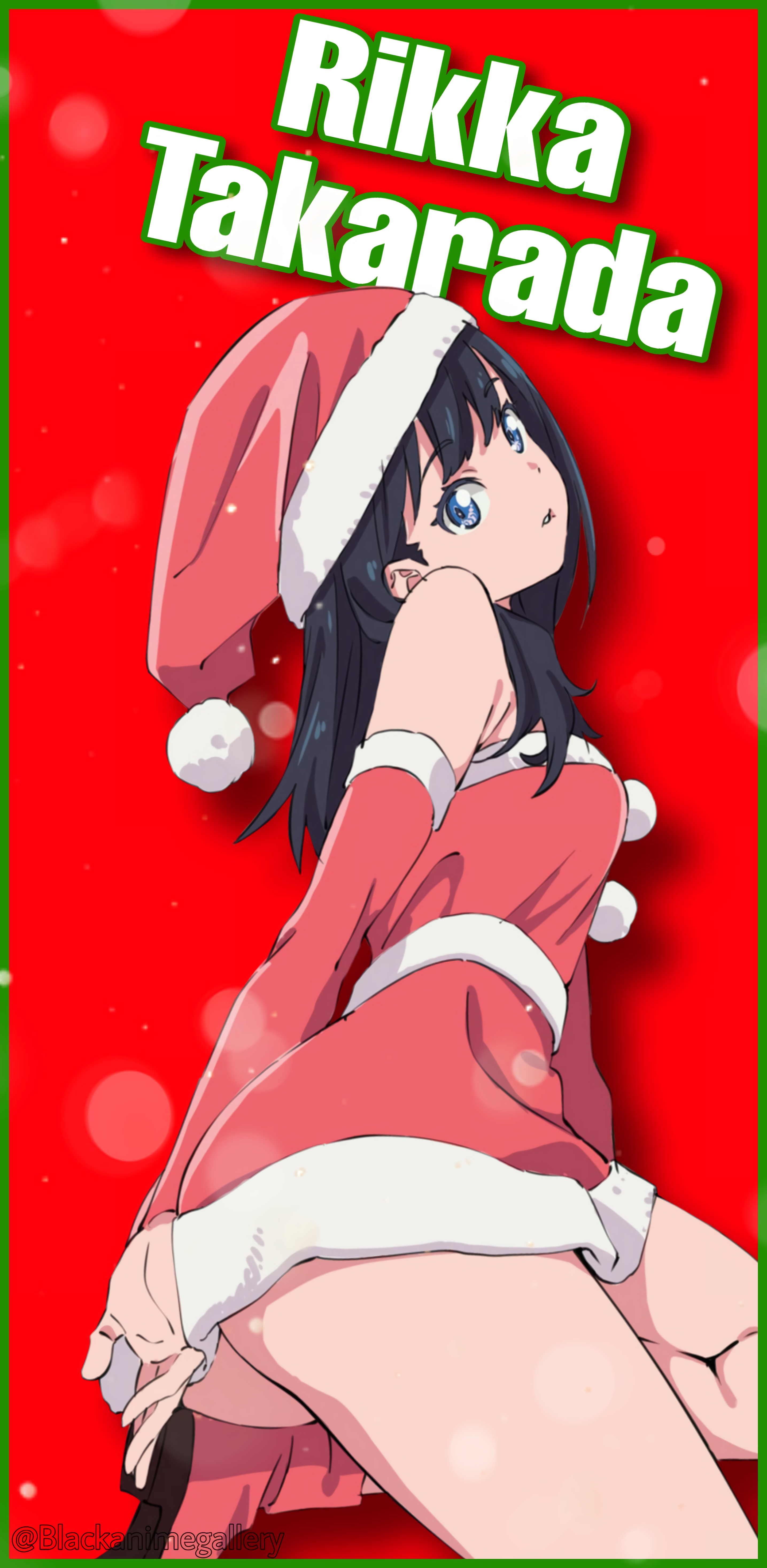 Takarada Rikka Anime Red Christmas Anime Girls Santa Girl SSSS GRiDMAN 2870x5860