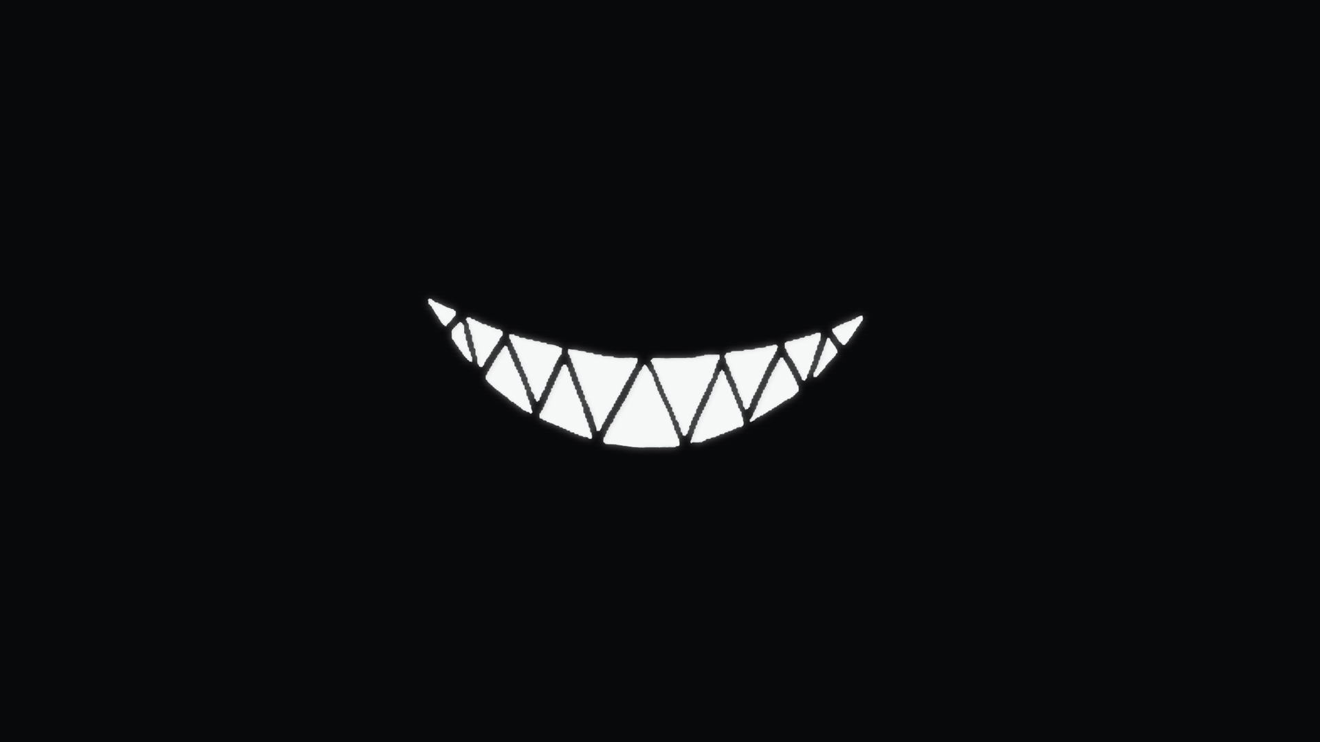 Dark Smile Pointy Teeth Smiling Cheshire Cat Simple Simple Background Black Background 1920x1080