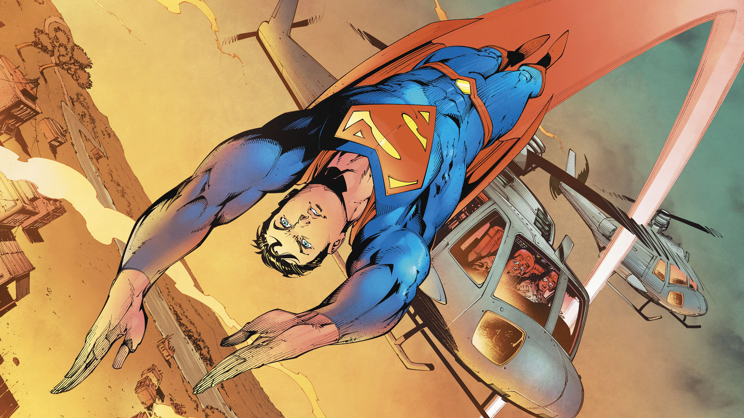 Dc Comics Helicopter Superman 2560x1440