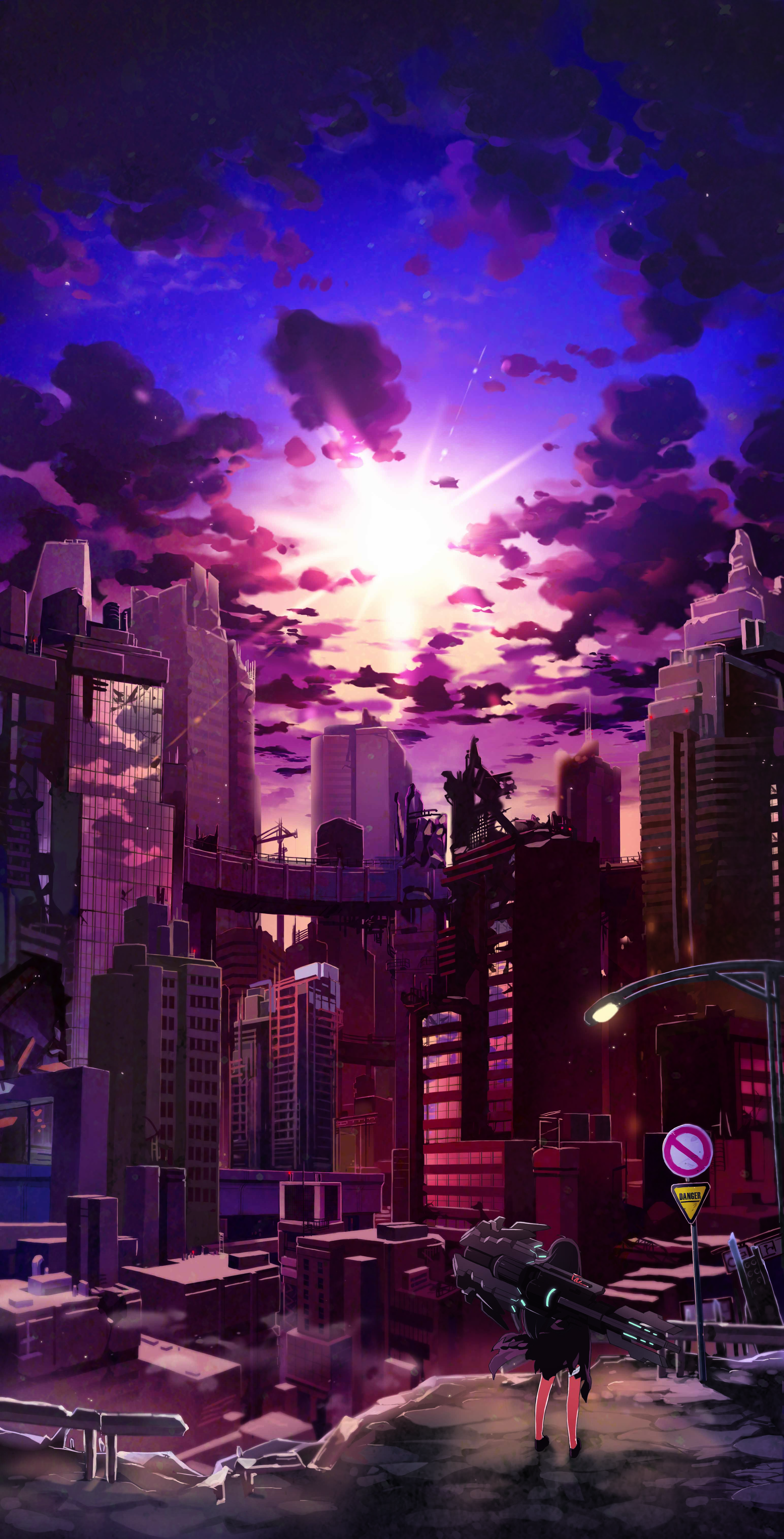 Iris Yuma Soul Worker Ephnel Paisaje Soulworker Apocalyptic City 3088x6058