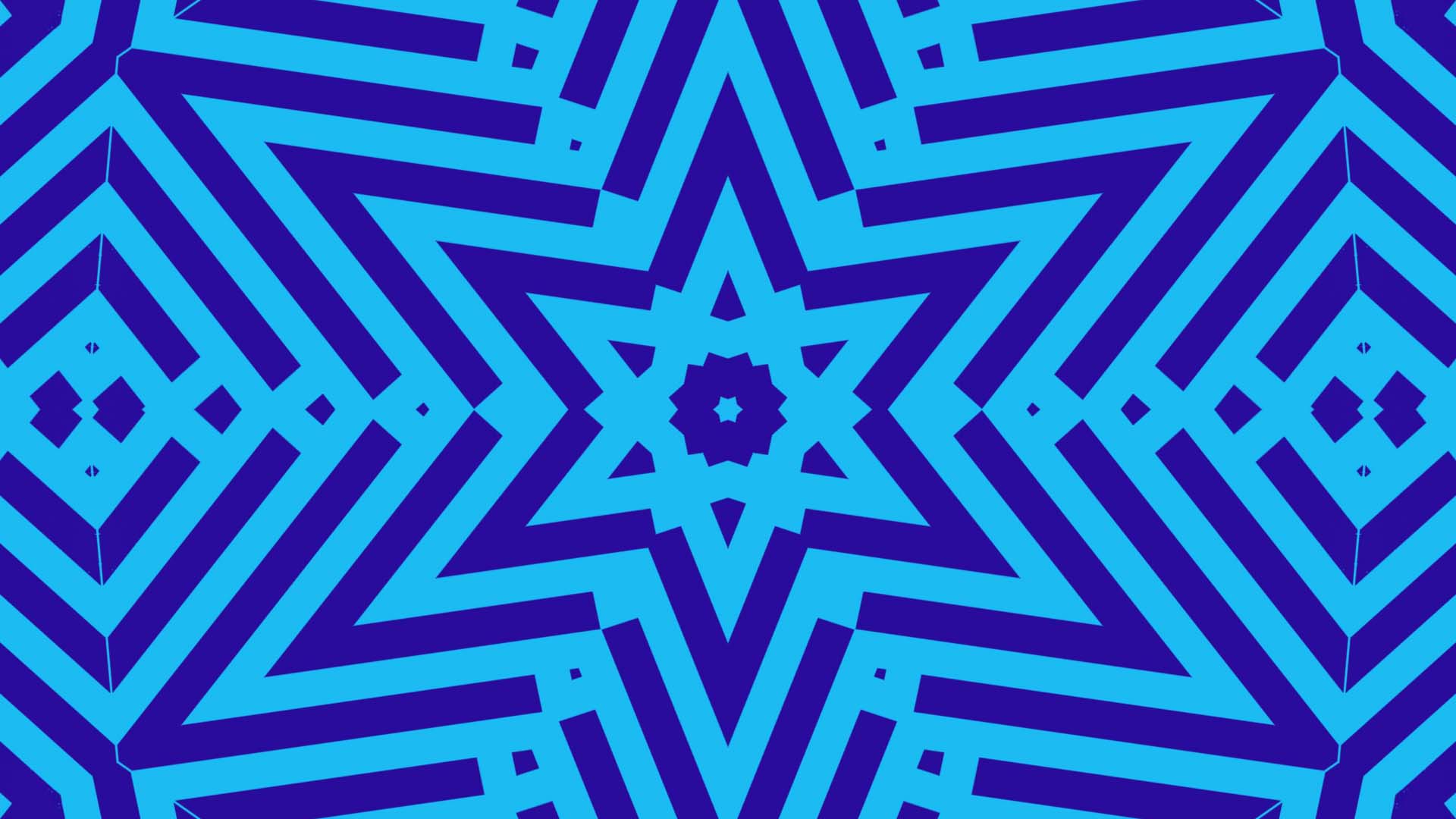 Abstract Blue Digital Art Geometry Kaleidoscope Shapes Star 1920x1080