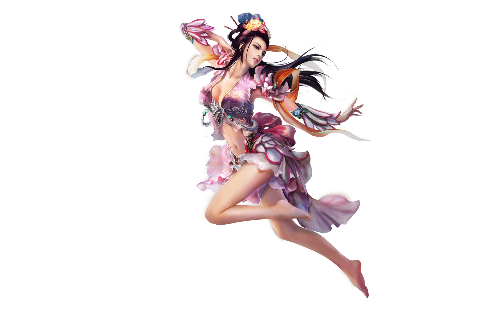 Fantasy Flower Girl Oriental Woman 1920x1200