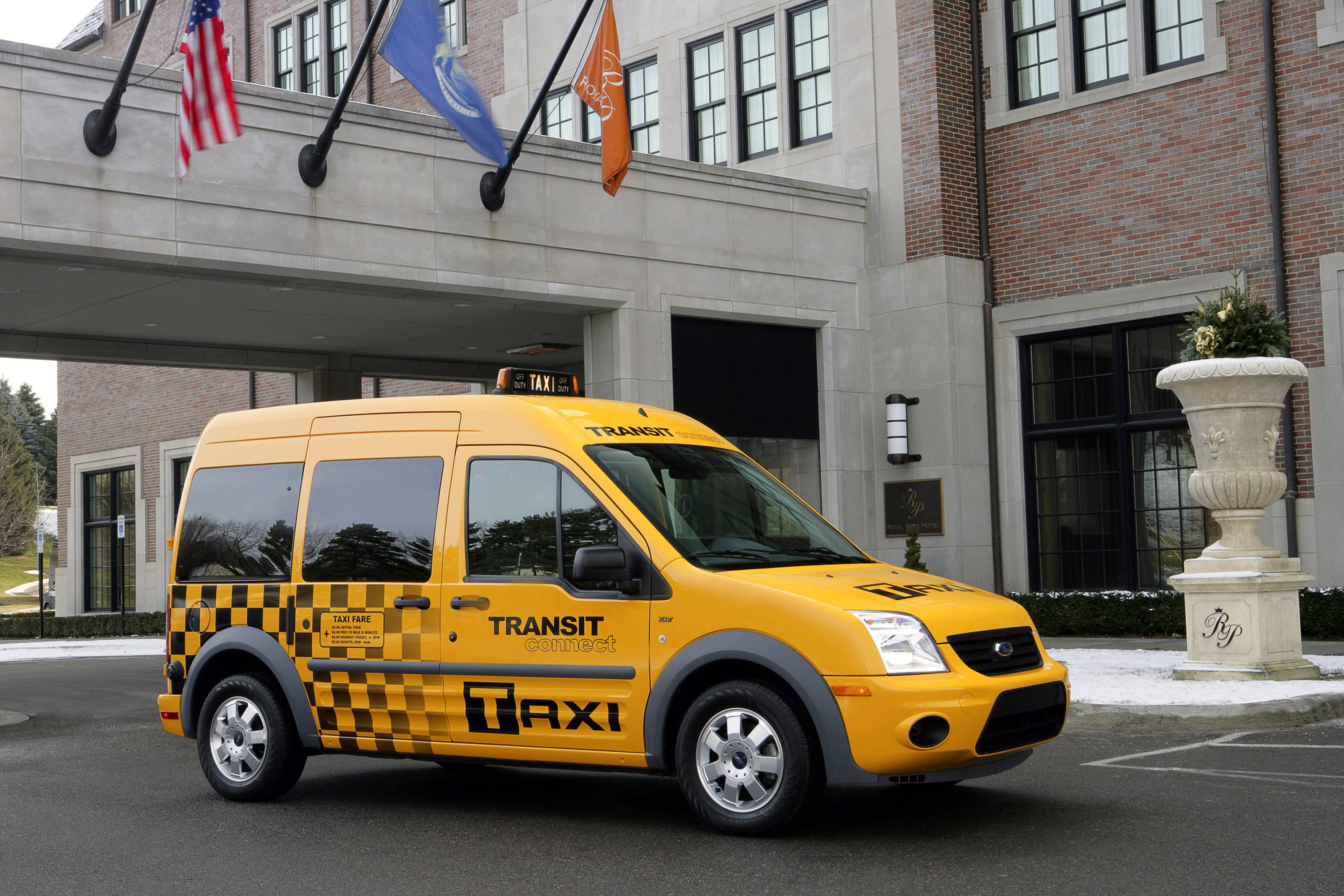Ford Transit Connect Taxi Van Yellow Car 3000x2000