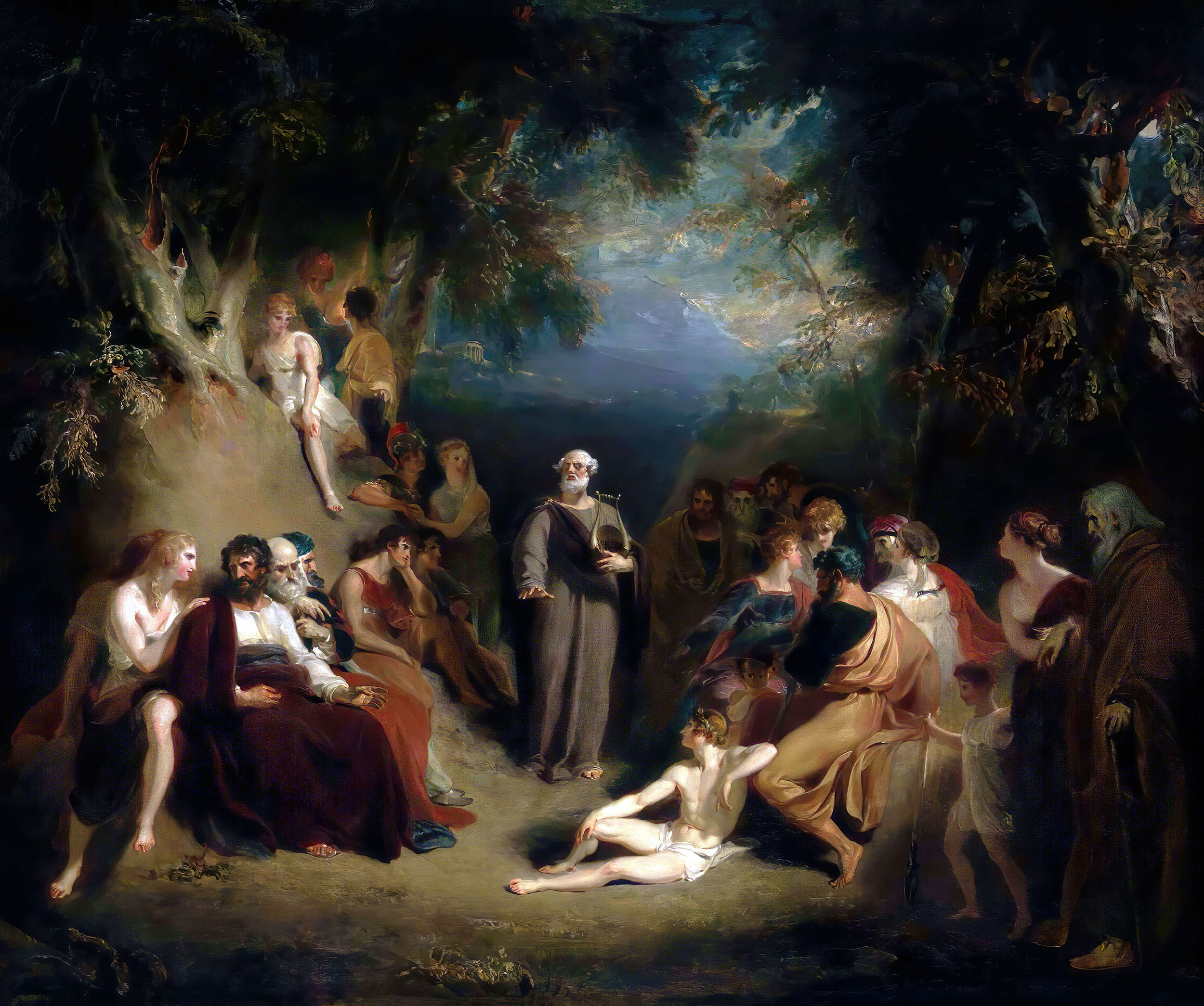 Homer Reciting His Poems Thomas Lawrence Greek Ancient Greek Ancient Greece Classic Art Painting 2500x2090