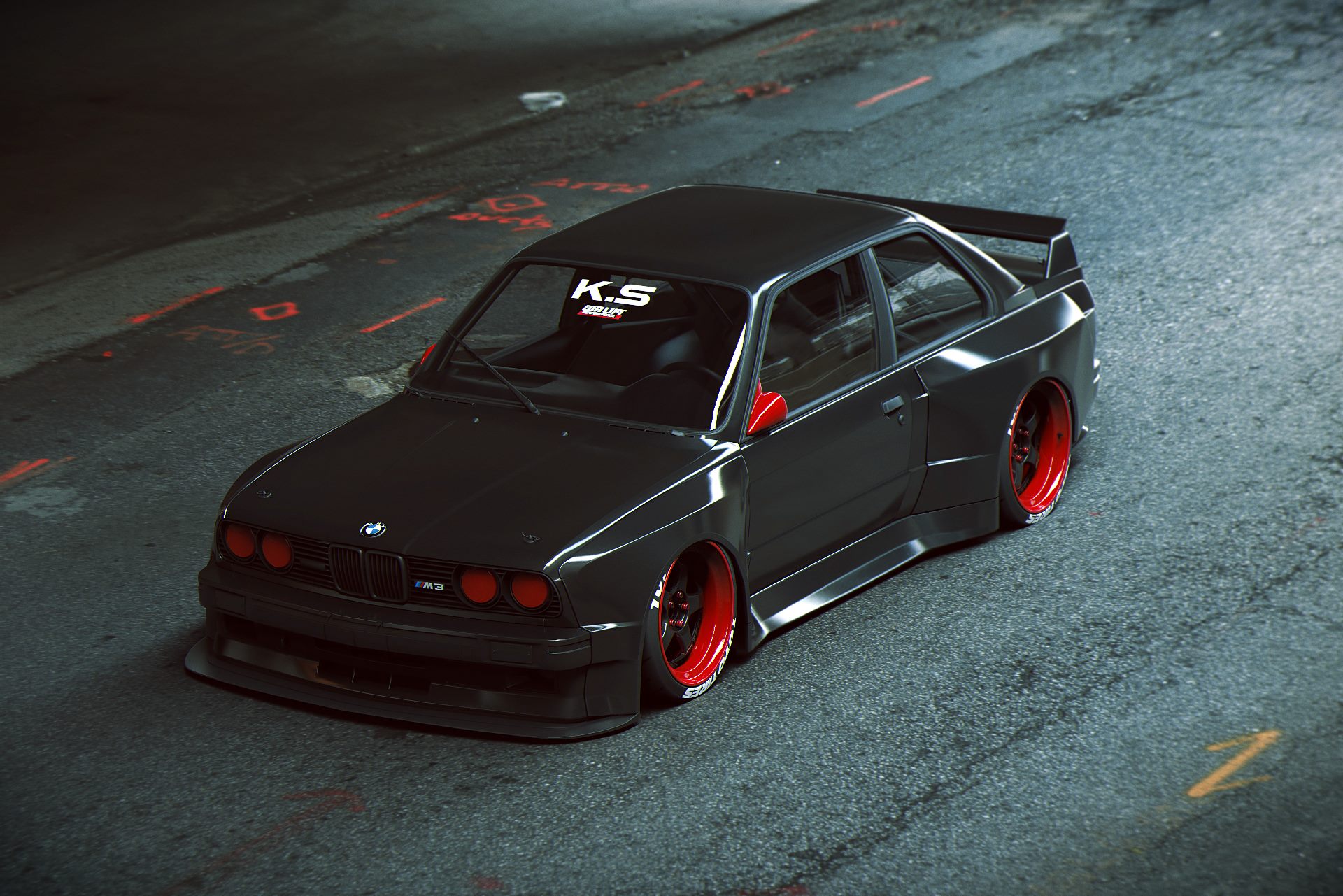 Khyzyl Saleem Digital Art Render BMW BMW E30 Bmw E30 M3 1920x1281