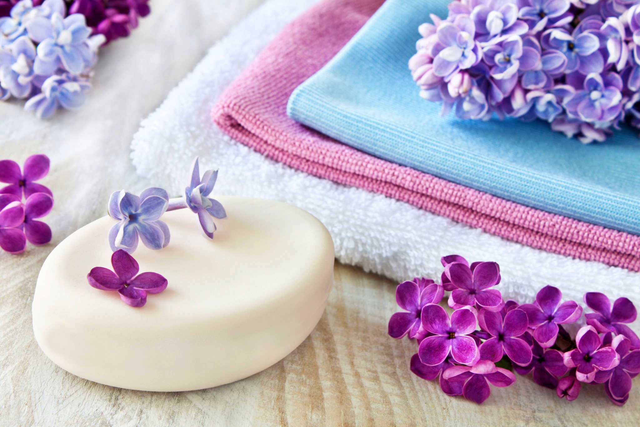 Lilac Purple Hair Soap Still Life Towel 2048x1365