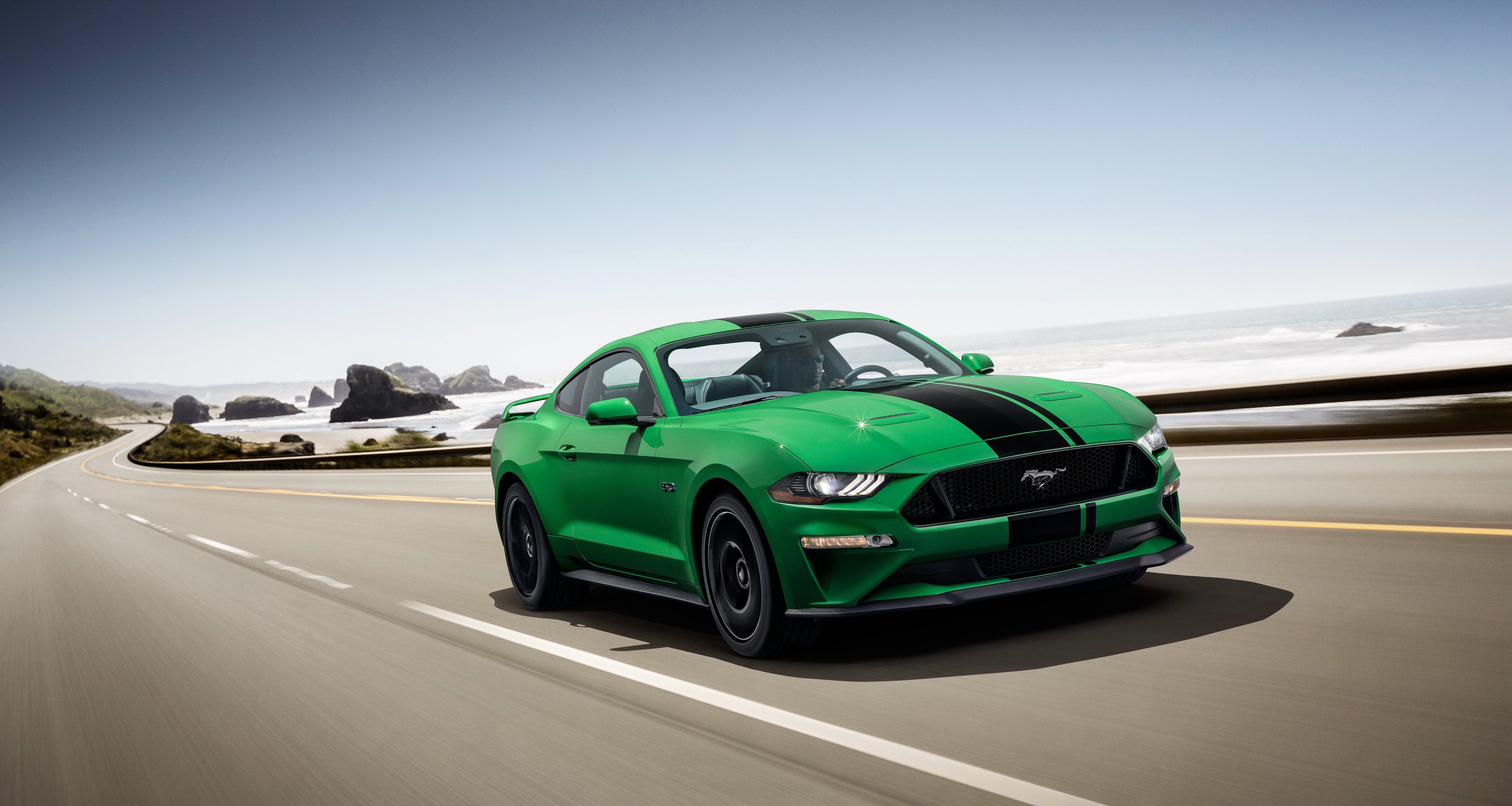 Car Ford Ford Mustang Ford Mustang Gt Green Car Muscle Car Vehicle 4096x2182