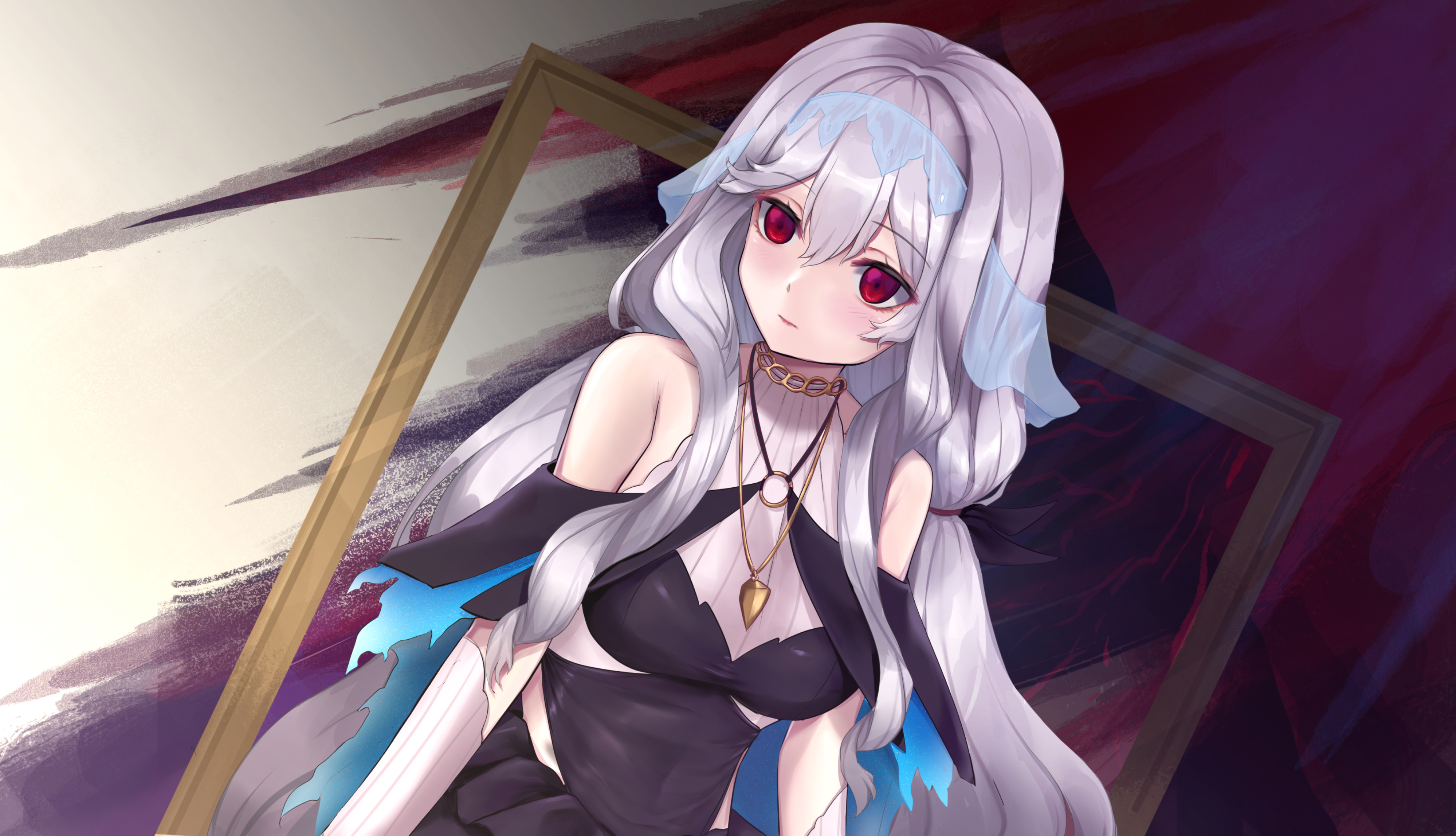 Arknights Girl Long Hair Red Eyes Specter Arknights White Hair 3970x2278