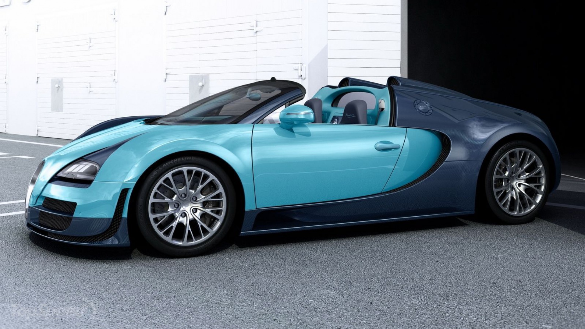 Blue Car Bugatti Veyron 16 4 Grand Sport Vitesse Sport Car 1920x1080