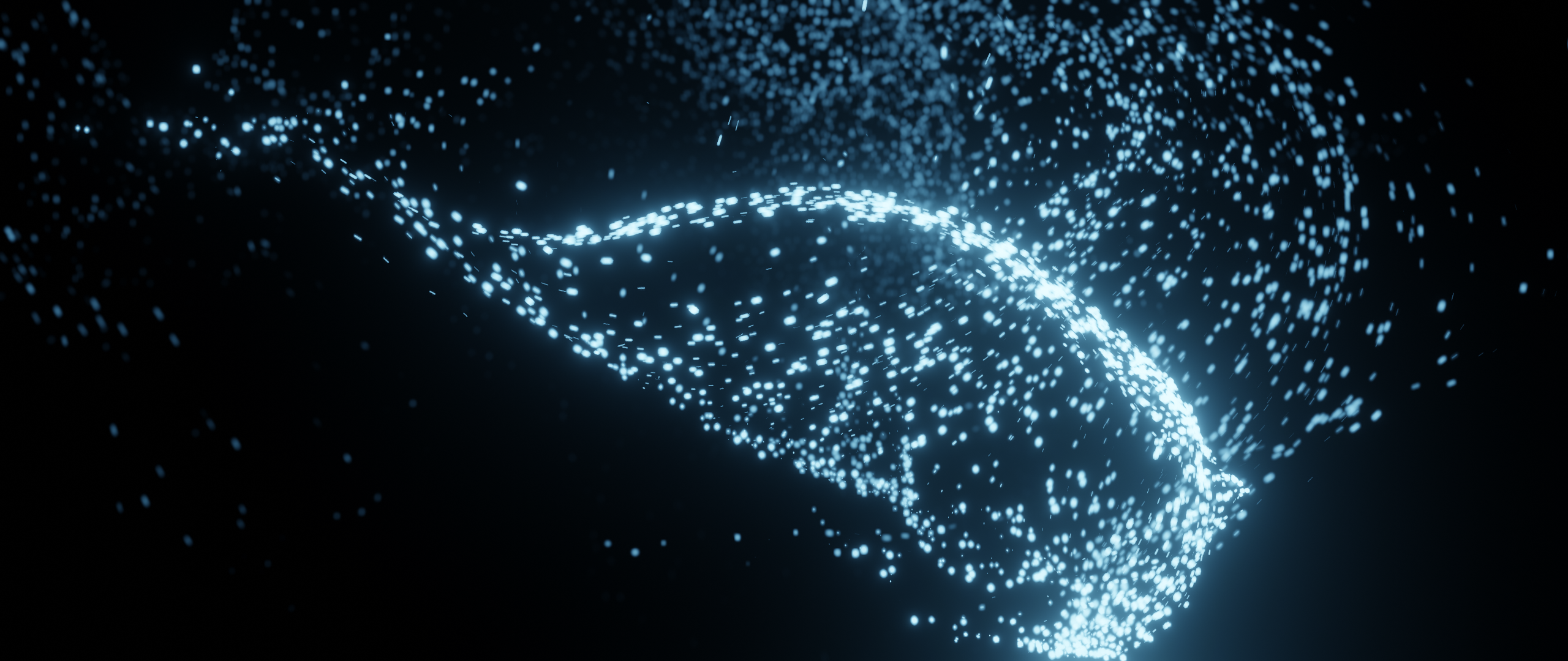 CGi Floating Particles Dark Blender 3D Abstract 2560x1080