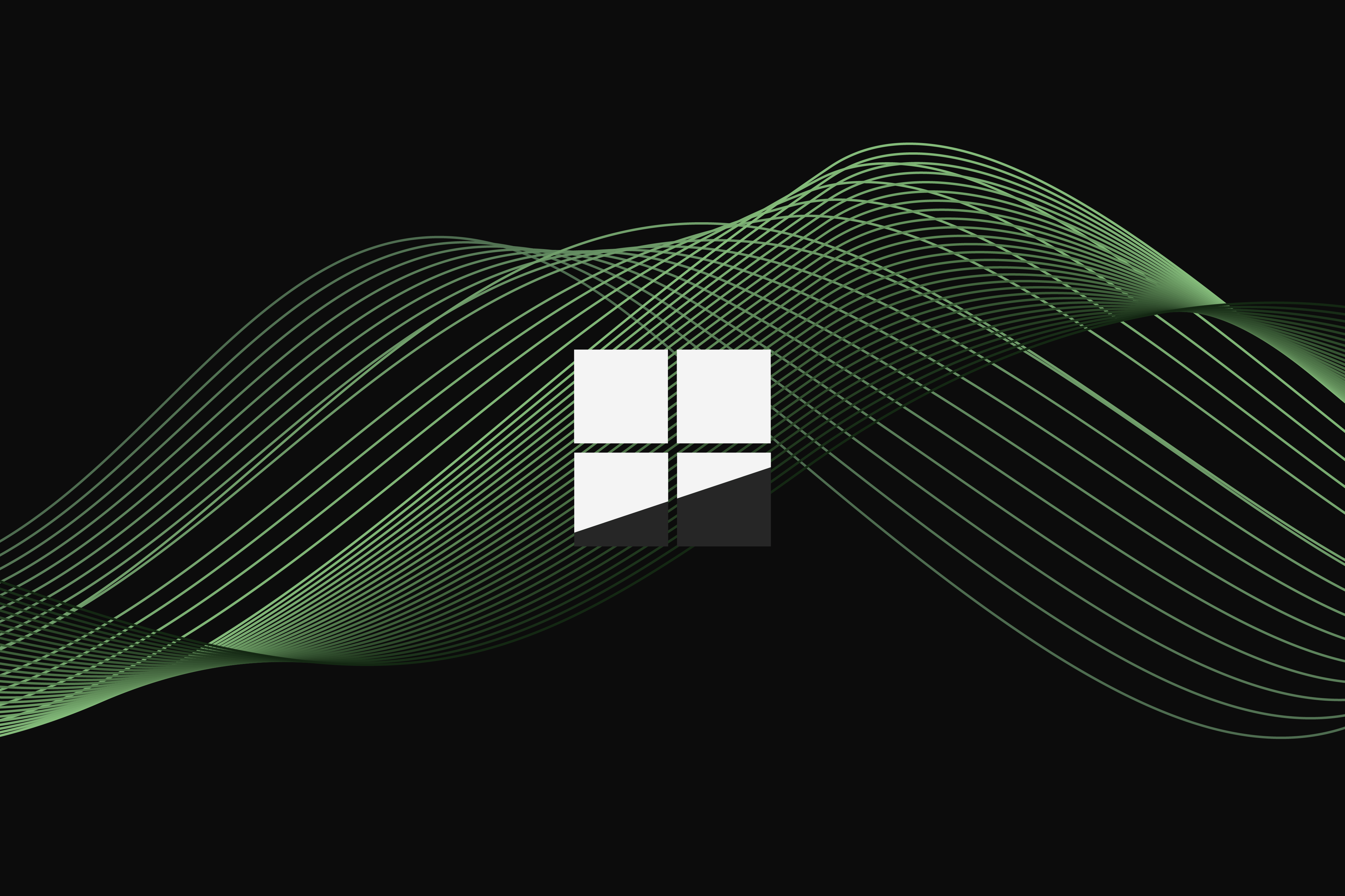 Logo Windows Logo Microsoft Lines Waveforms Simple Background Black Green Dystopian 4500x3000