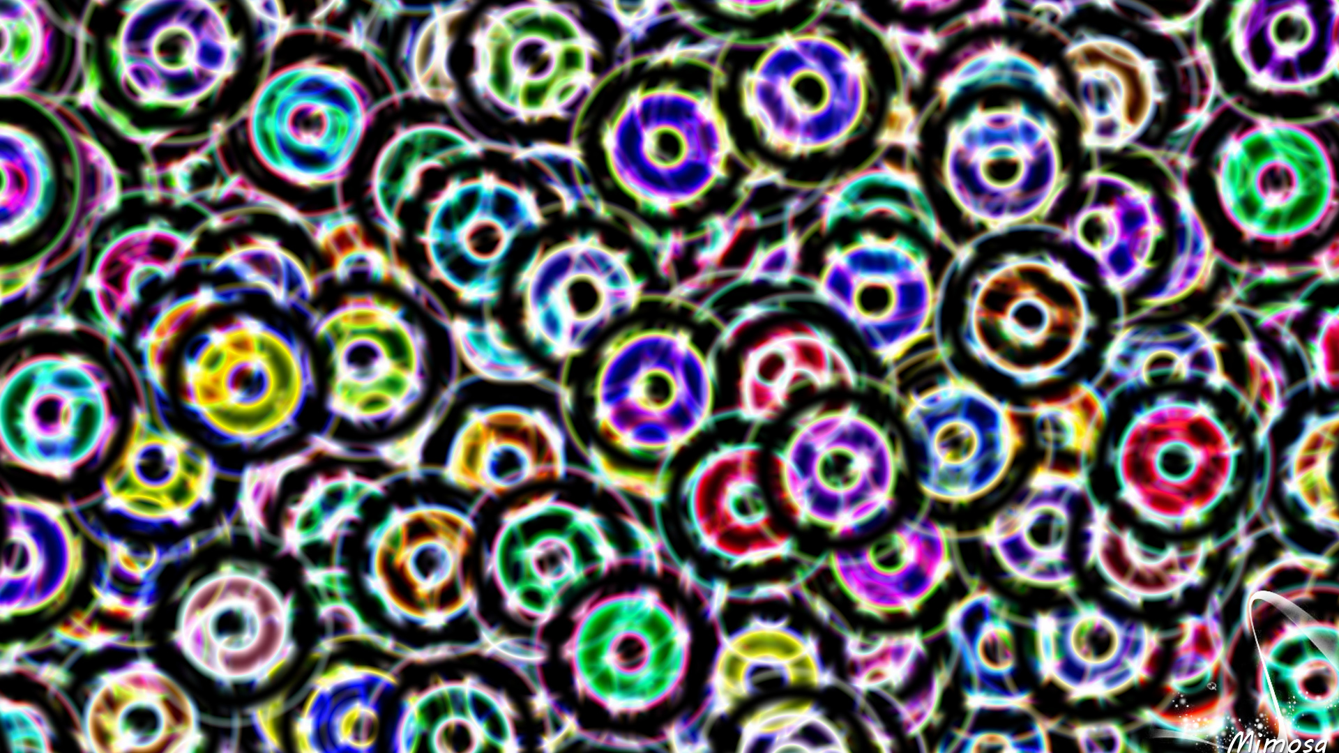Abstract Artistic Blur Circle Colorful Digital Art Geometry 1920x1080