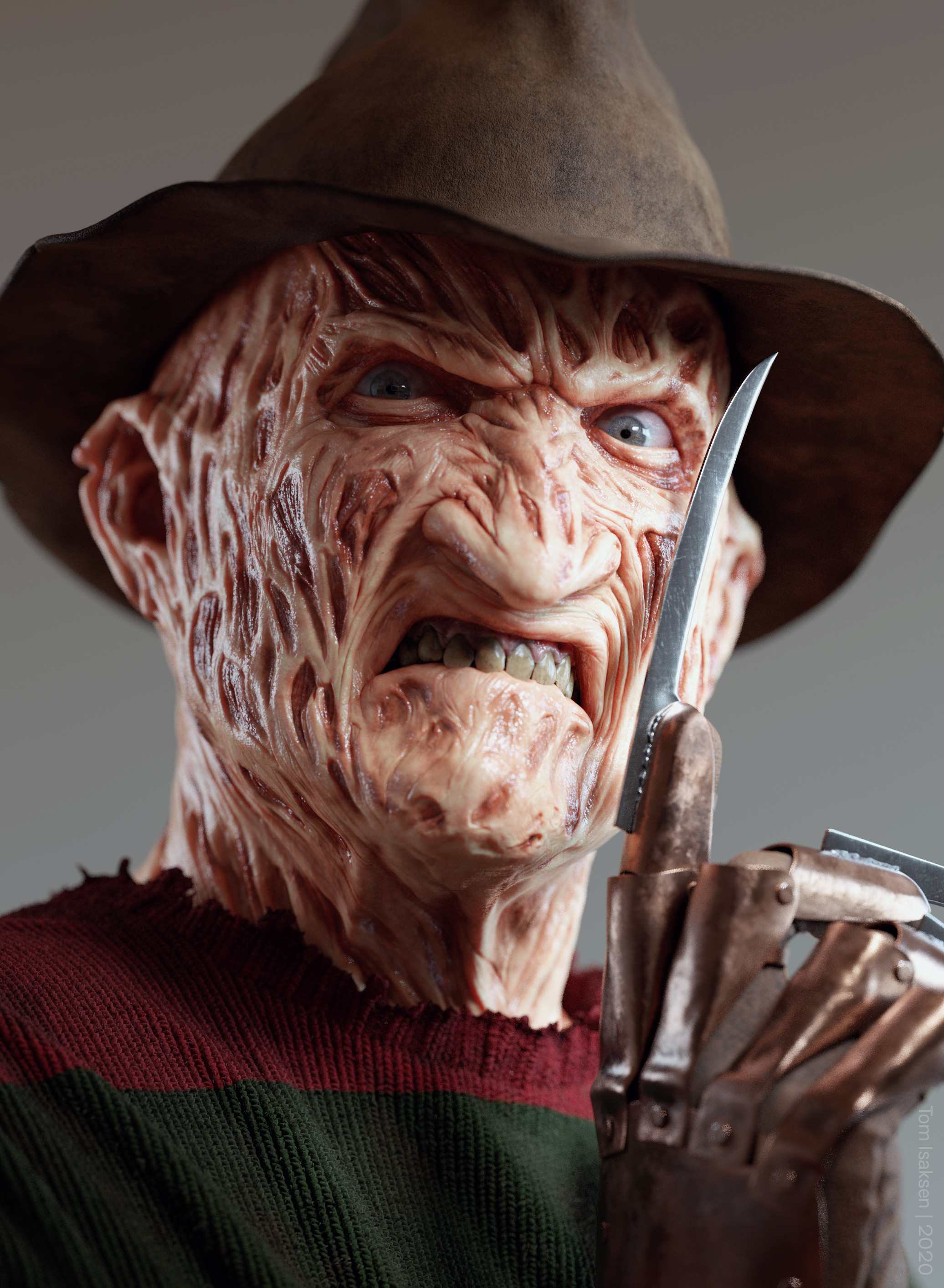 Artwork ArtStation Freddy Krueger Horror 2072x2827