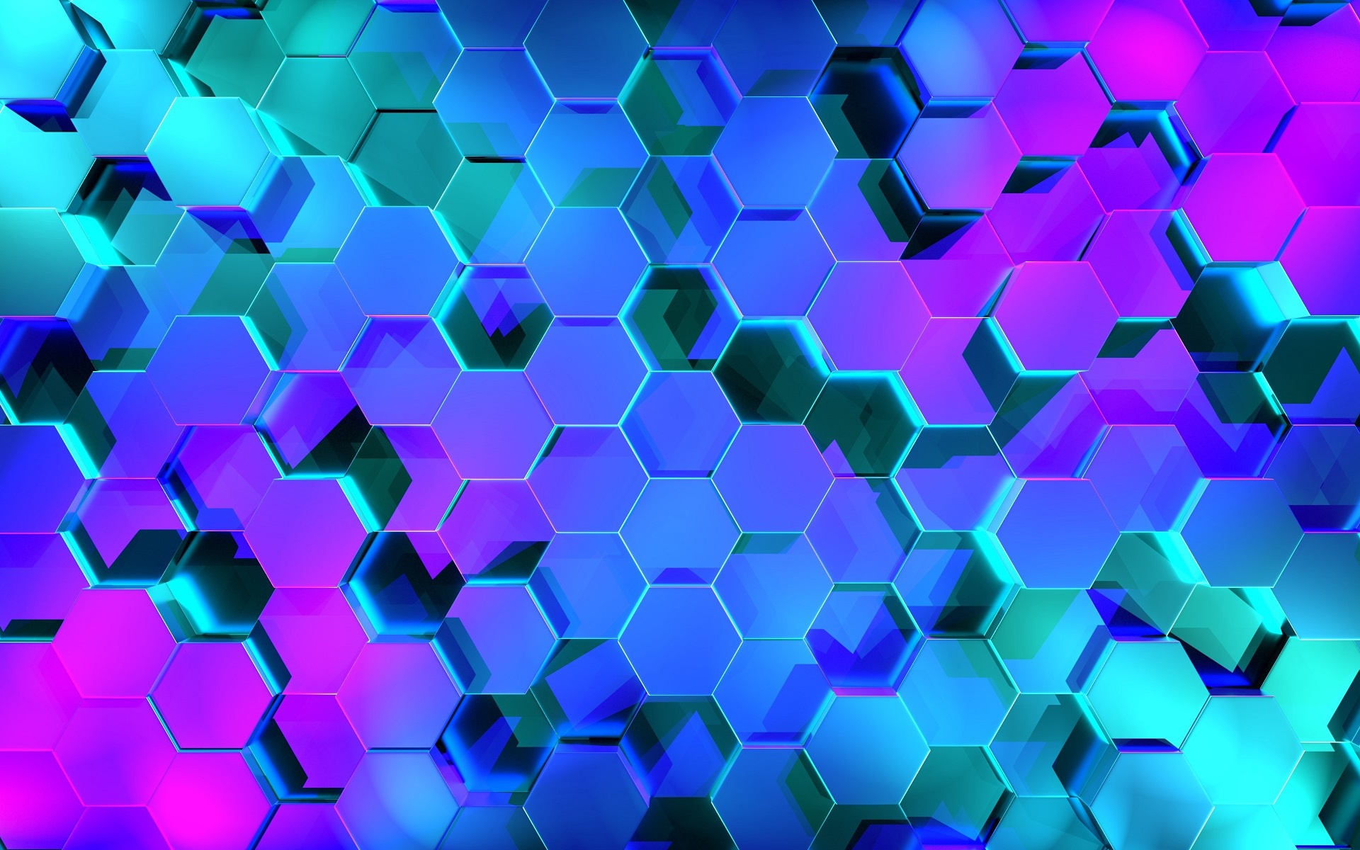 Artistic Blue Hexagon Pattern Purple 1920x1200