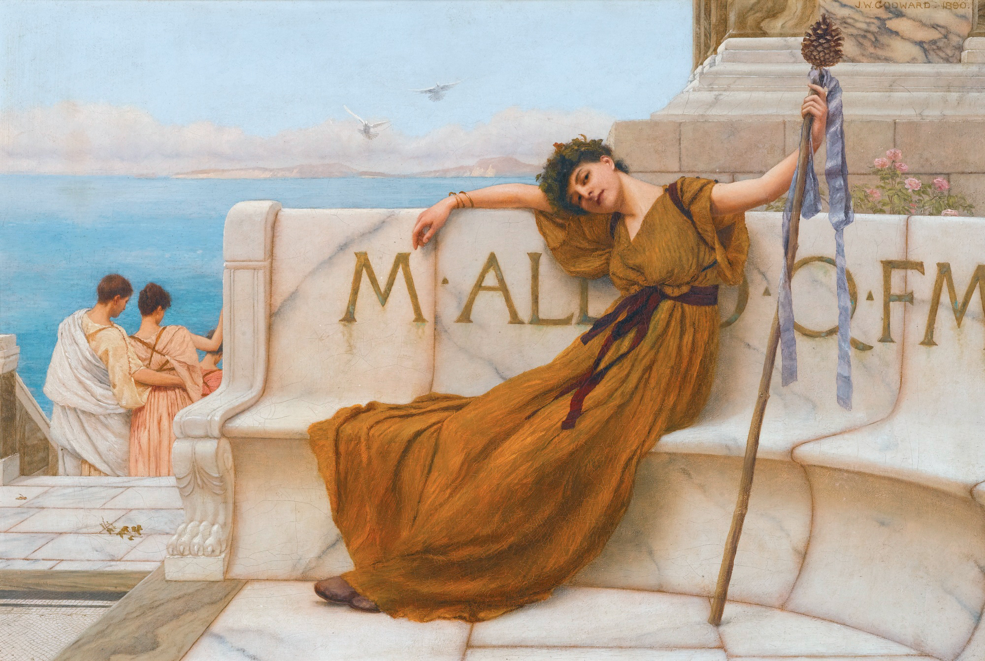 Artwork Painting Women Sea Marble Dress Rome Ancient Rome 2000x1342