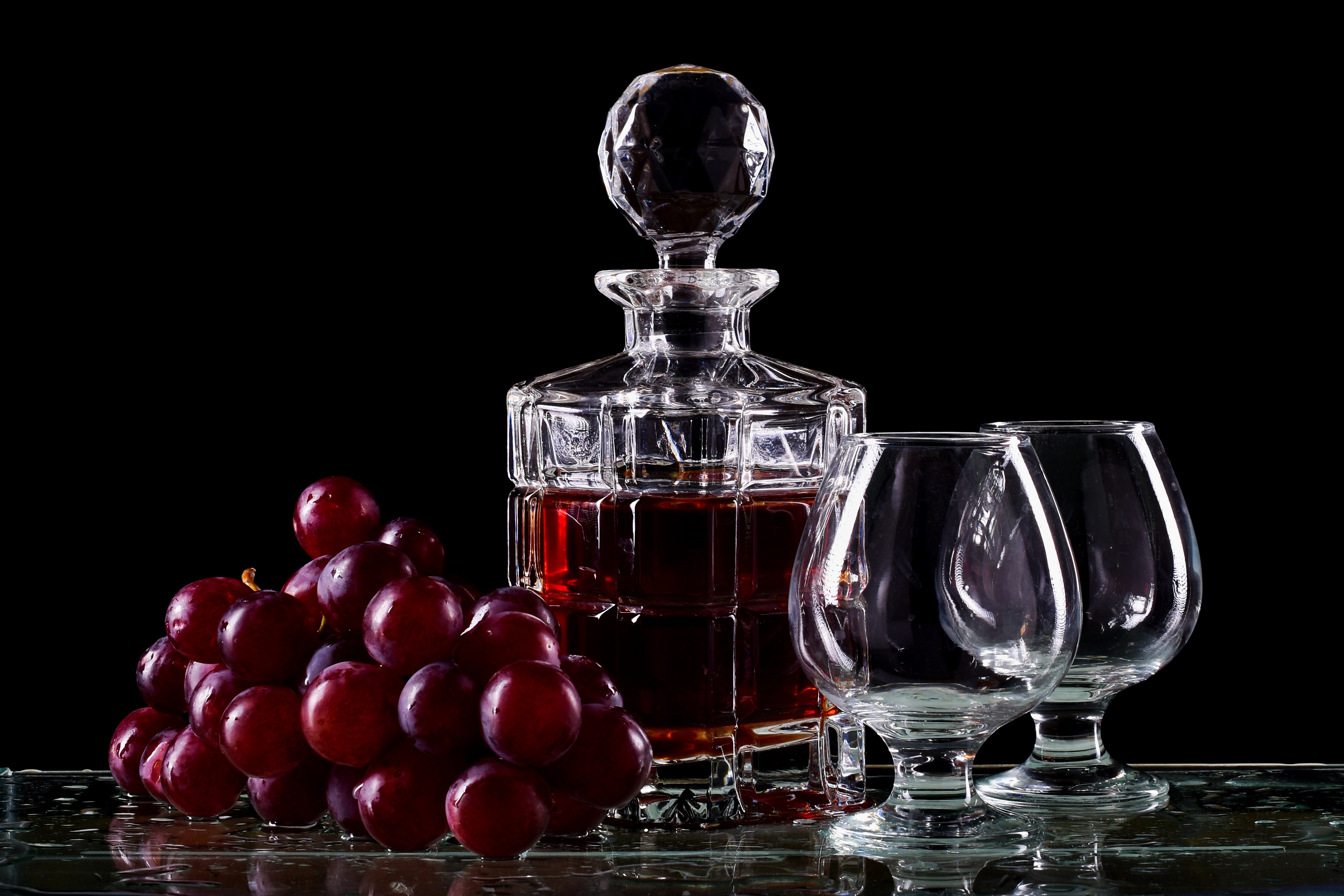Alcohol Carafe Glass Grapes Wine 4828x3219