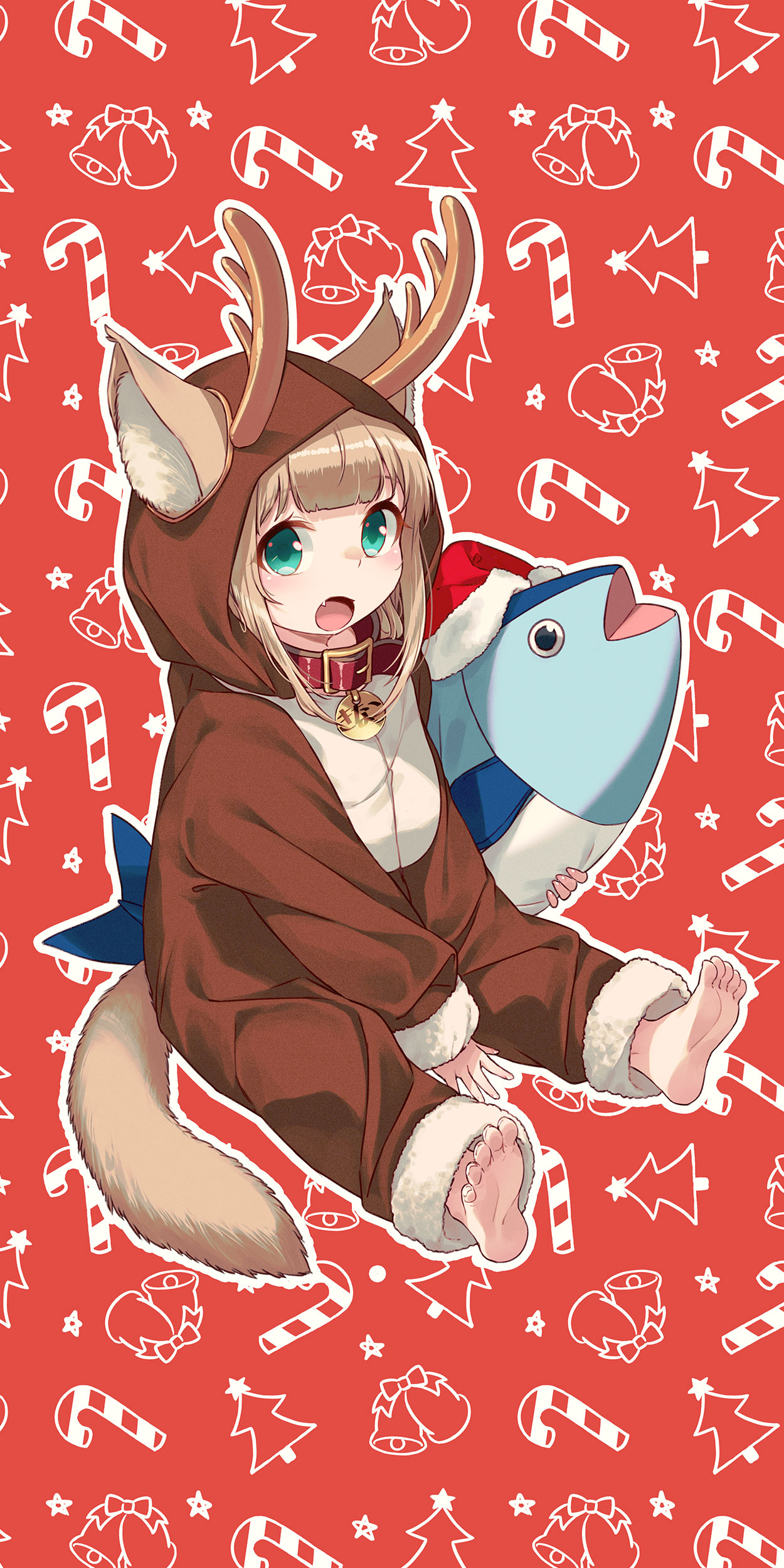 Anime Anime Girls Digital Art Artwork 2D Portrait Display Vertical 40hara Cat Girl Christmas 1250x2500