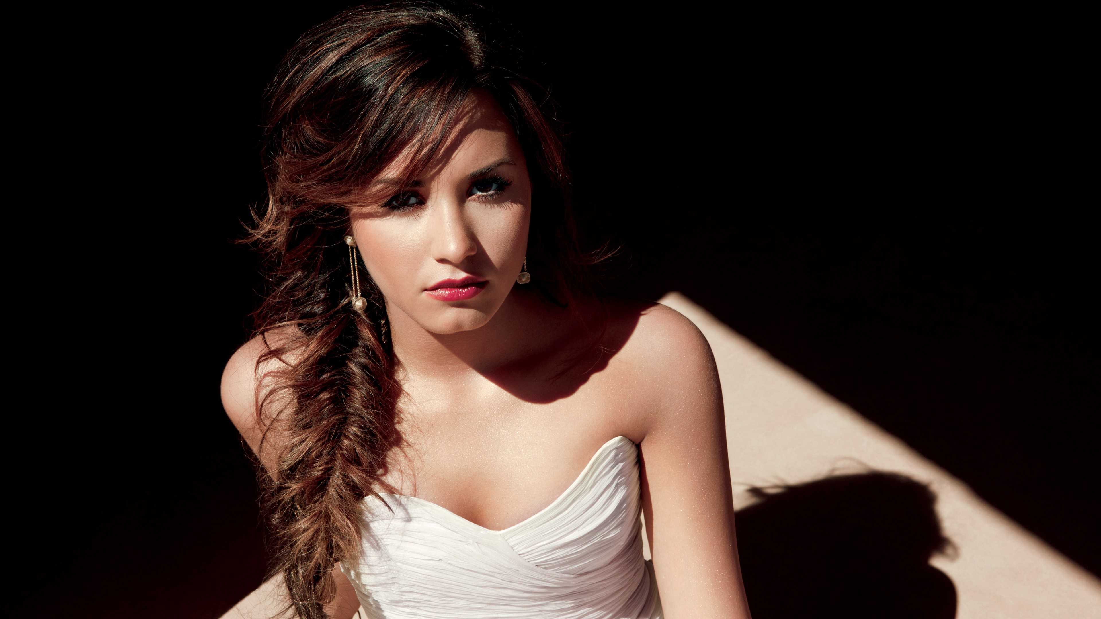 Brown Eyes Brunette Demi Lovato Singer Woman 3840x2160