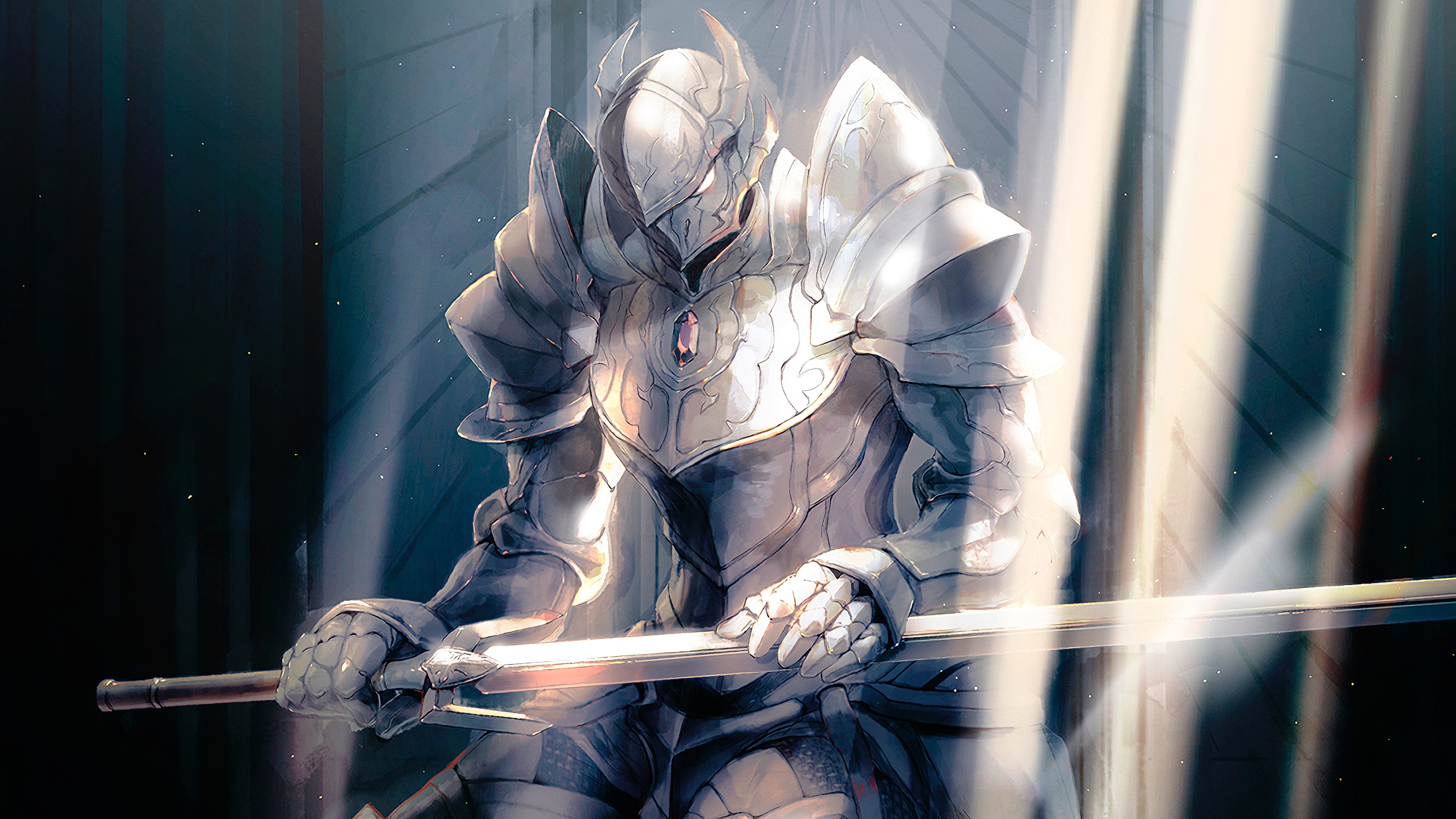 Armor Helmet Overlord Anime Sword Touch Me Overlord 3840x2160