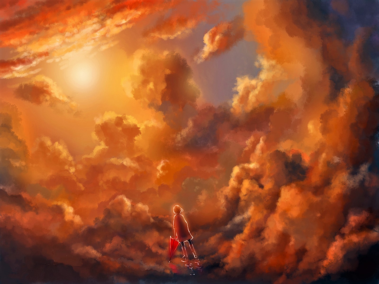 Artistic Cloud Fantasy Girl Little Girl Sunset 1600x1200
