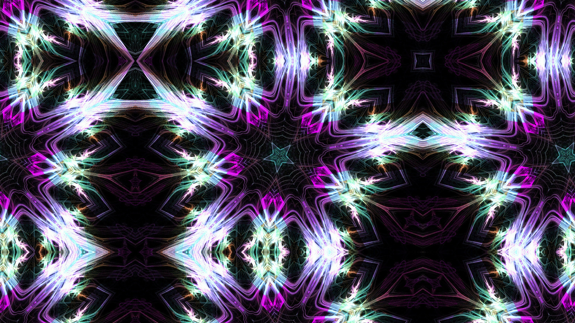 Black Colors Digital Art Kaleidoscope Pattern 1920x1080