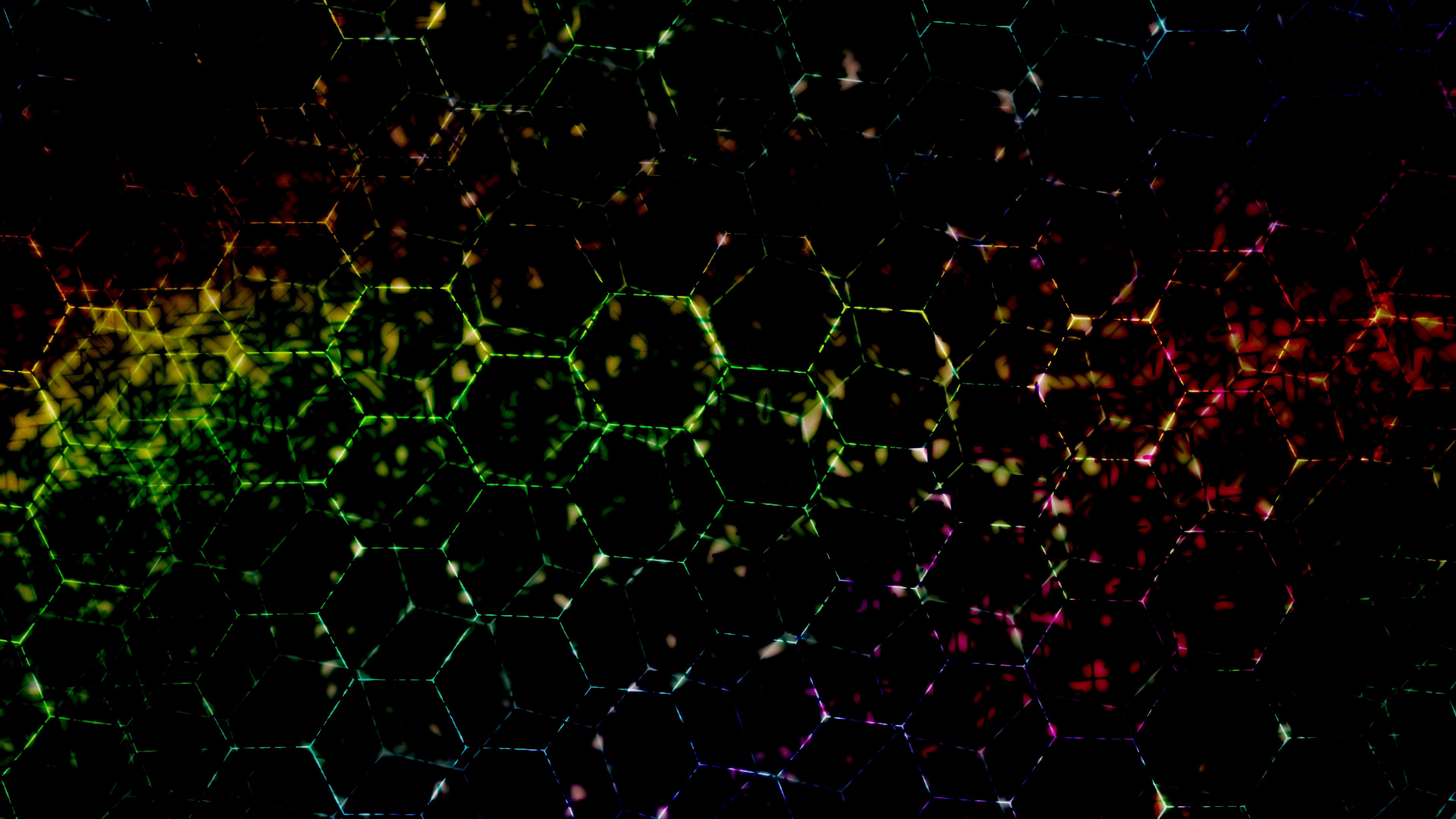 Artistic Colors Hexagon Pattern 3840x2160