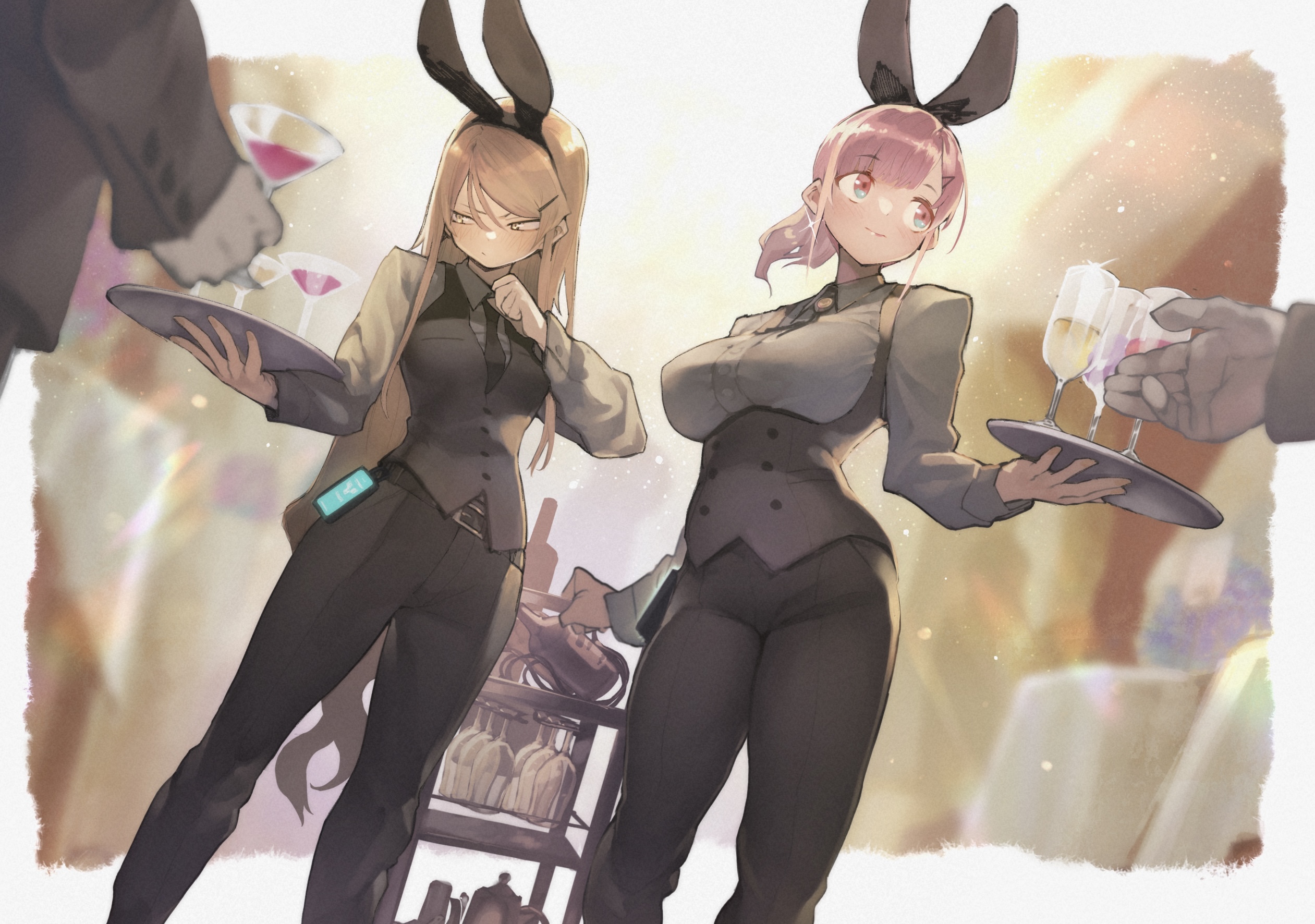 Anime Anime Girls Original Characters Bunny Girl Bunny Ears Waitress 2522x1772