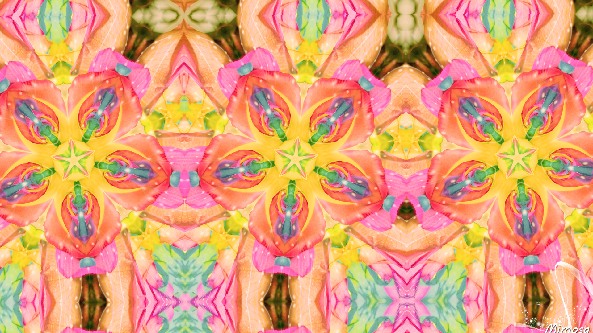 Colors Digital Art Kaleidoscope Pattern Symmetry 1920x1080