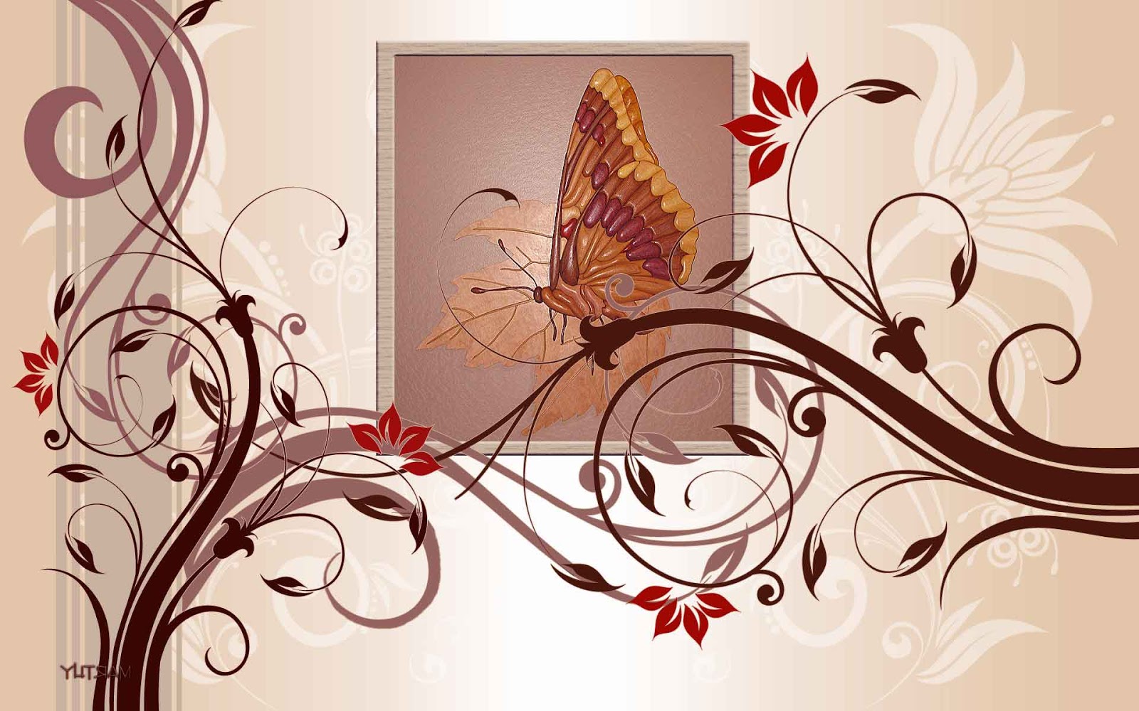 Artistic Butterfly Colors Design 1600x1000