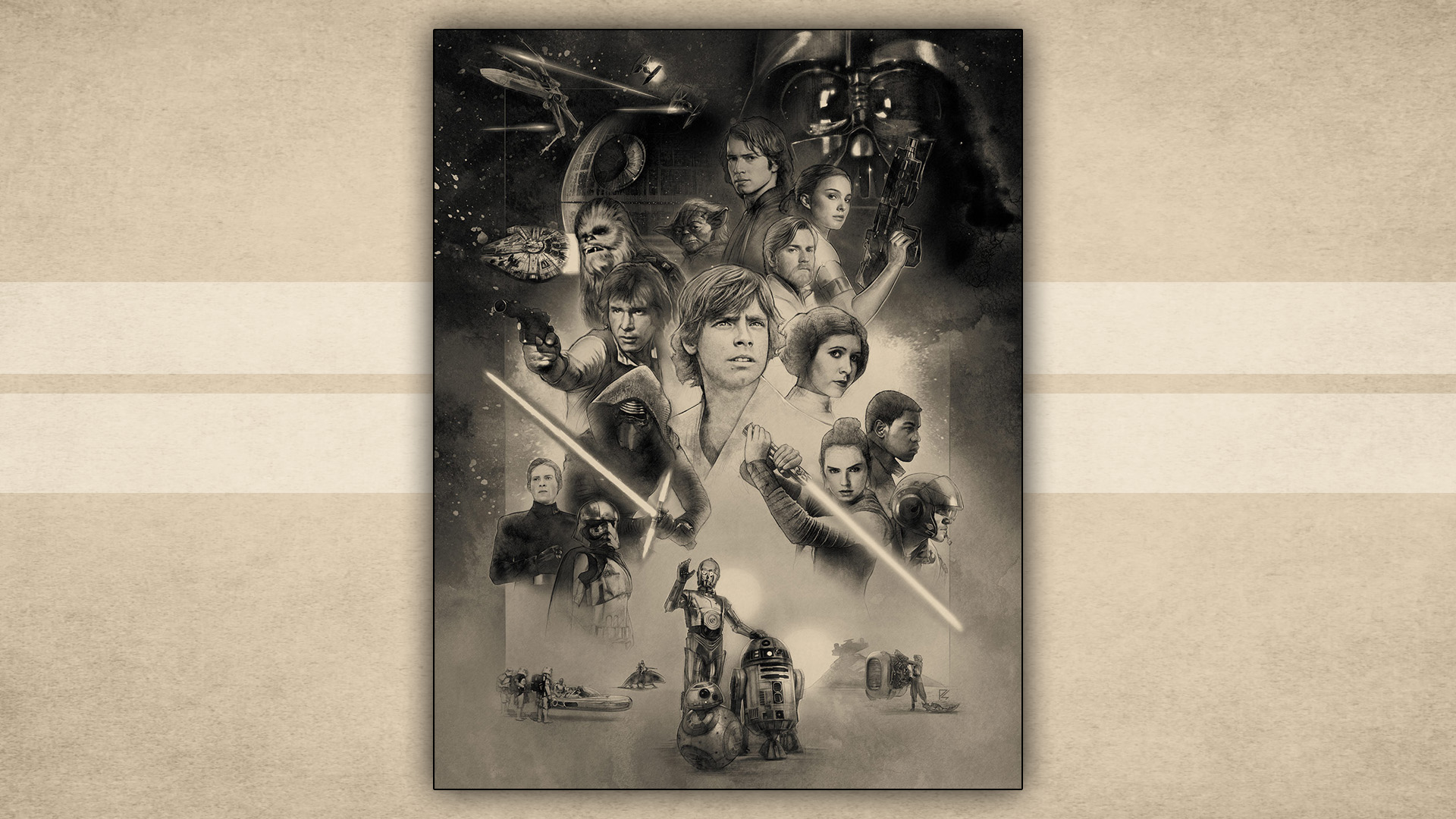 C 3po Chewbacca Han Solo Kylo Ren R2 D2 Rey Star Wars Star Wars Star Wars Celebration 1920x1080