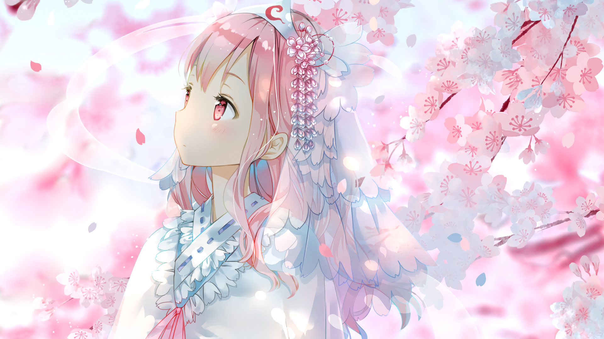 Cherry Blossom Spring Touhou Yuyuko Saigyouji 1920x1080