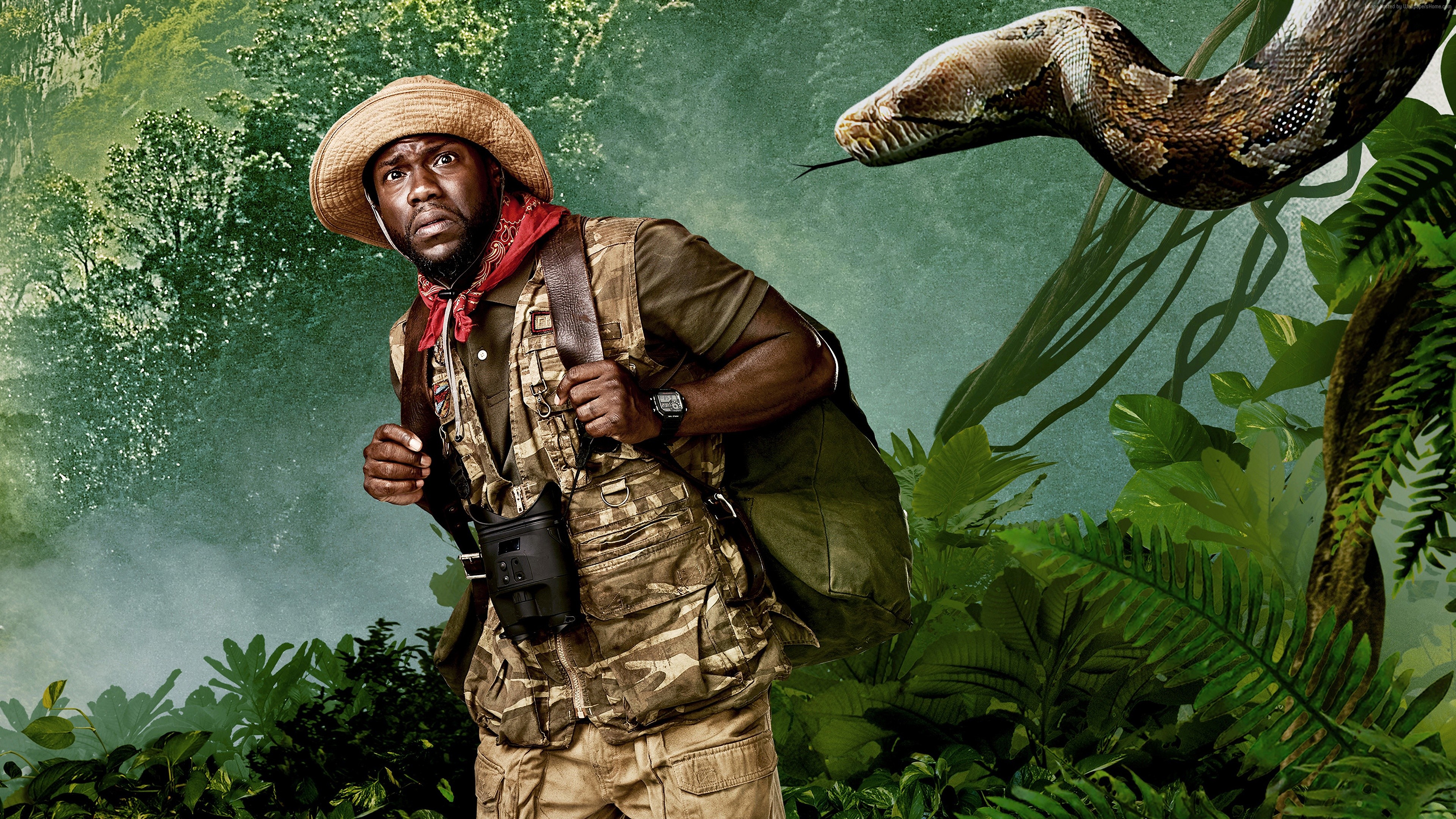 Actor Boa Constrictor Jumanji Welcome To The Jungle Kevin Hart Man Movie 3840x2160