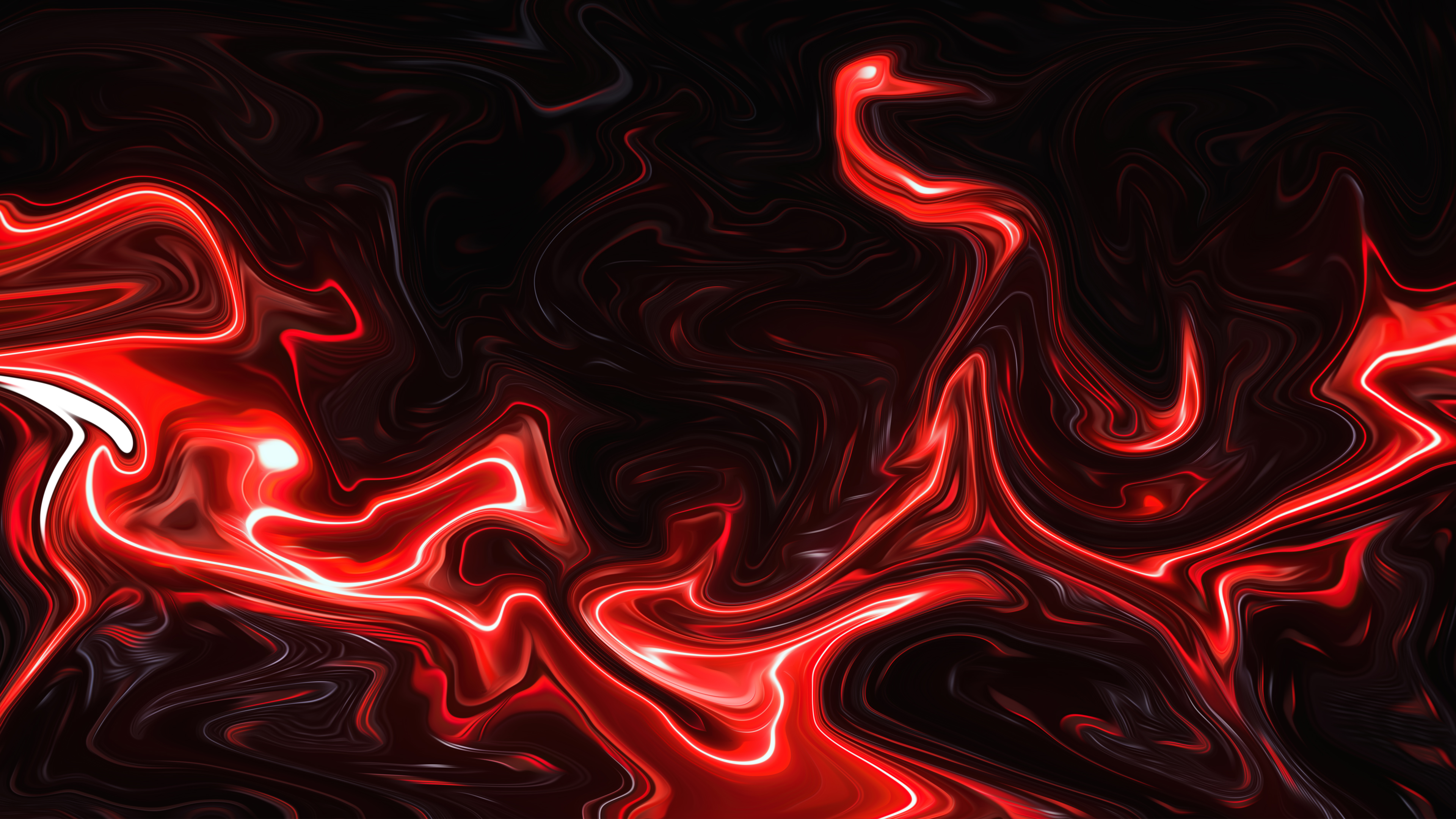 Abstract Fluid Liquid Artwork ArtStation Red Neon 3840x2160