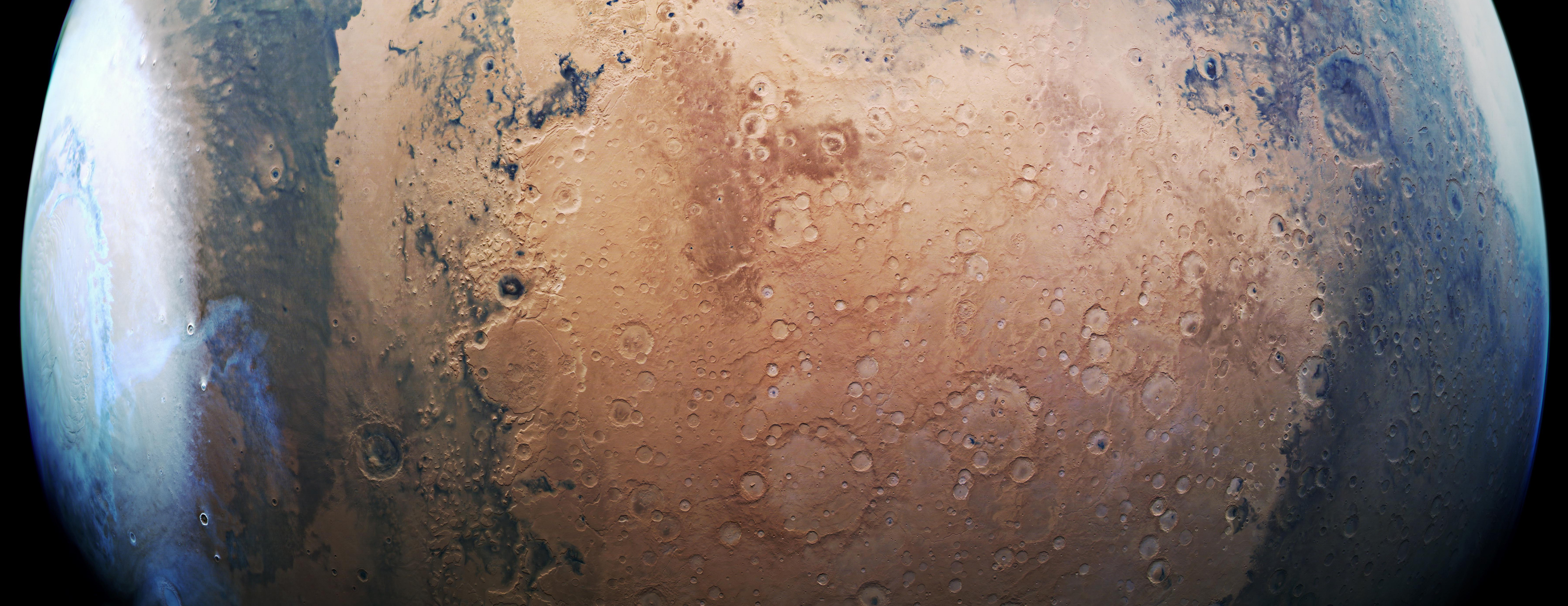 Mars Crater Planet 7166x2772