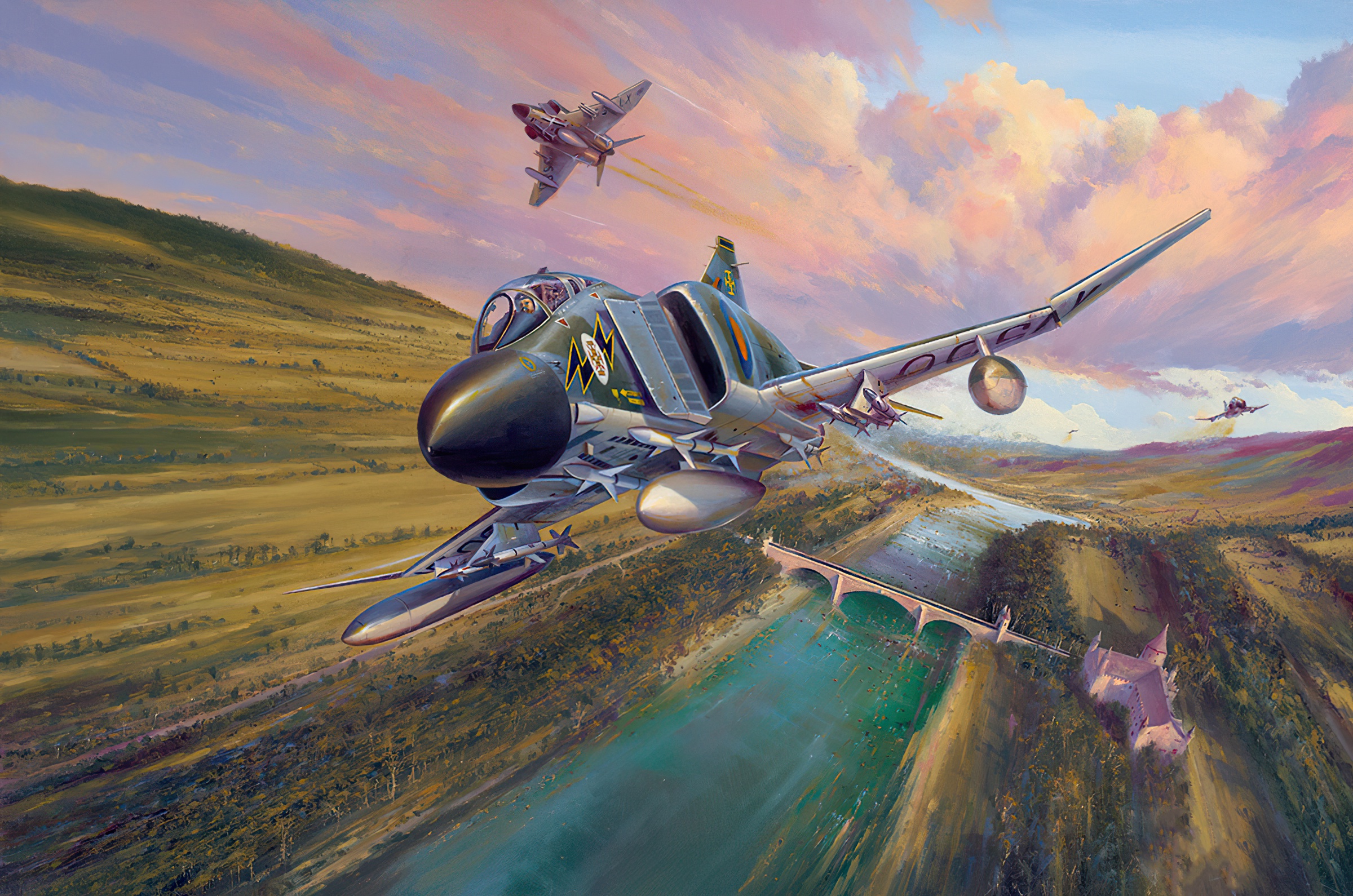 Airplane Artistic Jet Fighter Mcdonnell Douglas F 4 Phantom Ii Warplane 2400x1590